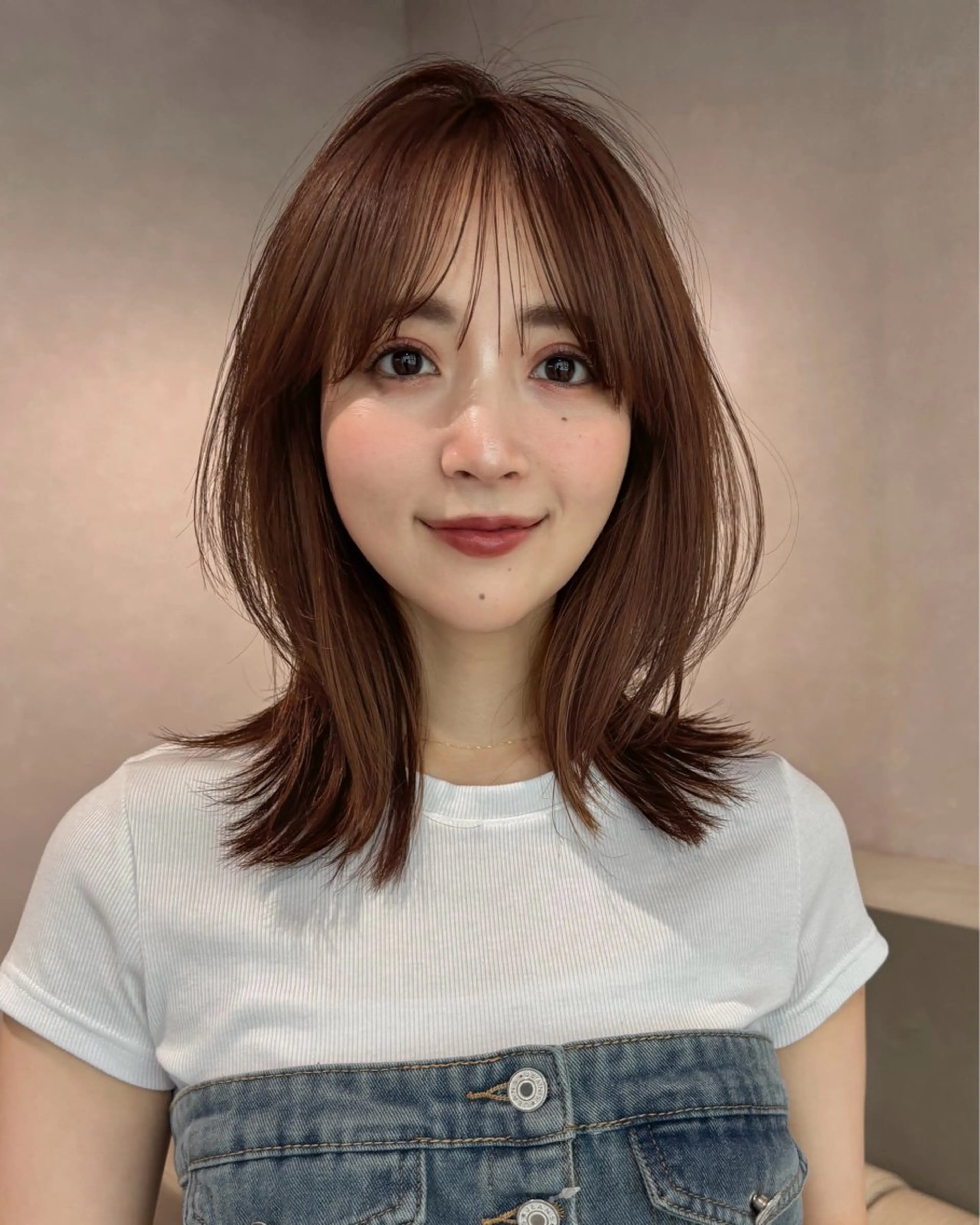 ミディアム カラー カット ヘアカラー ren ボブロブ/ミディアムのヘアスタイル