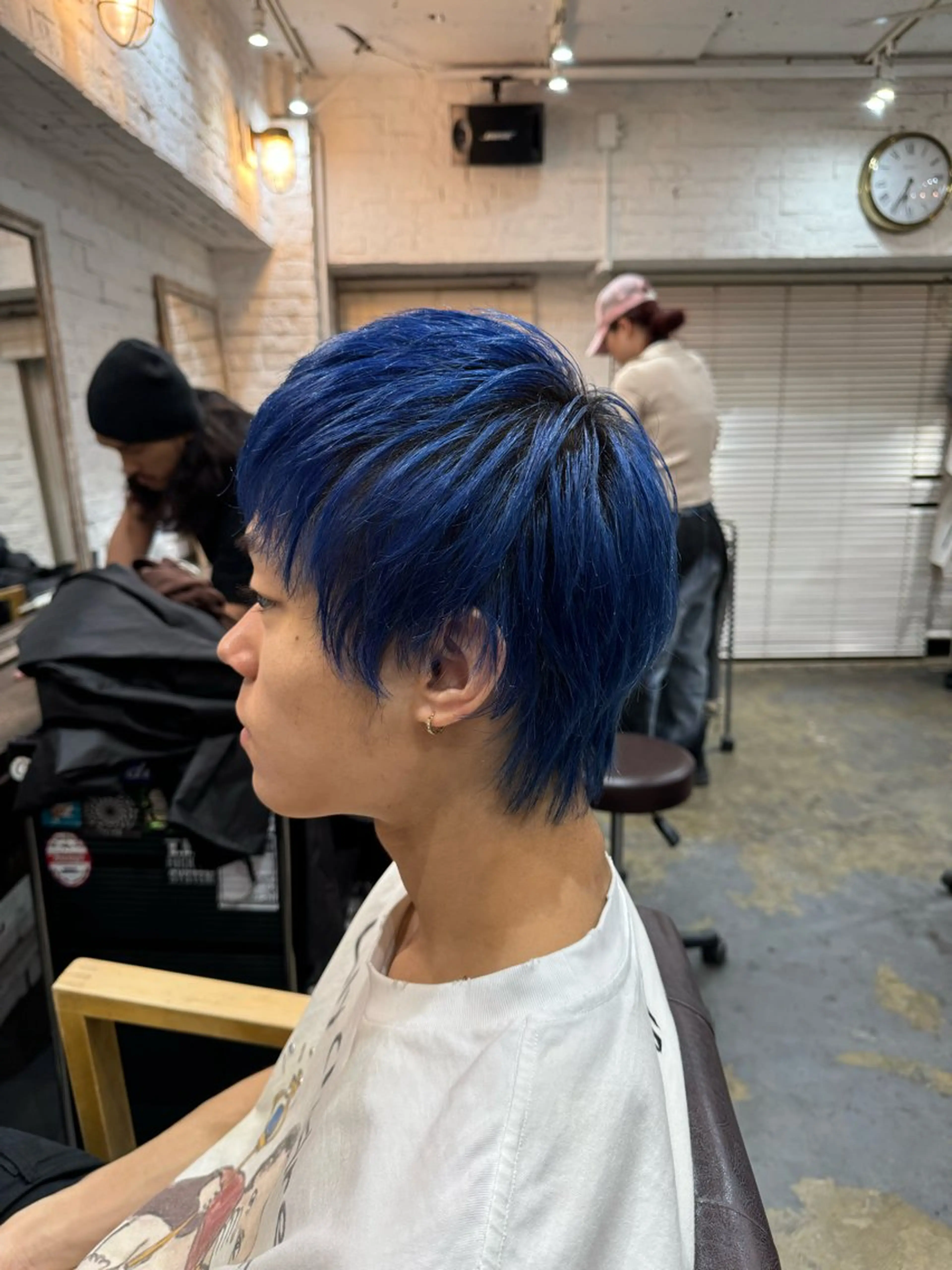 ショート カラー メンズ センターパート ダウンパーマ フェードカット メンズハイライト メンズパーマ カット ヘアカラー トリートメント 💈メンズ特化💈 TASUKUのヘアスタイル