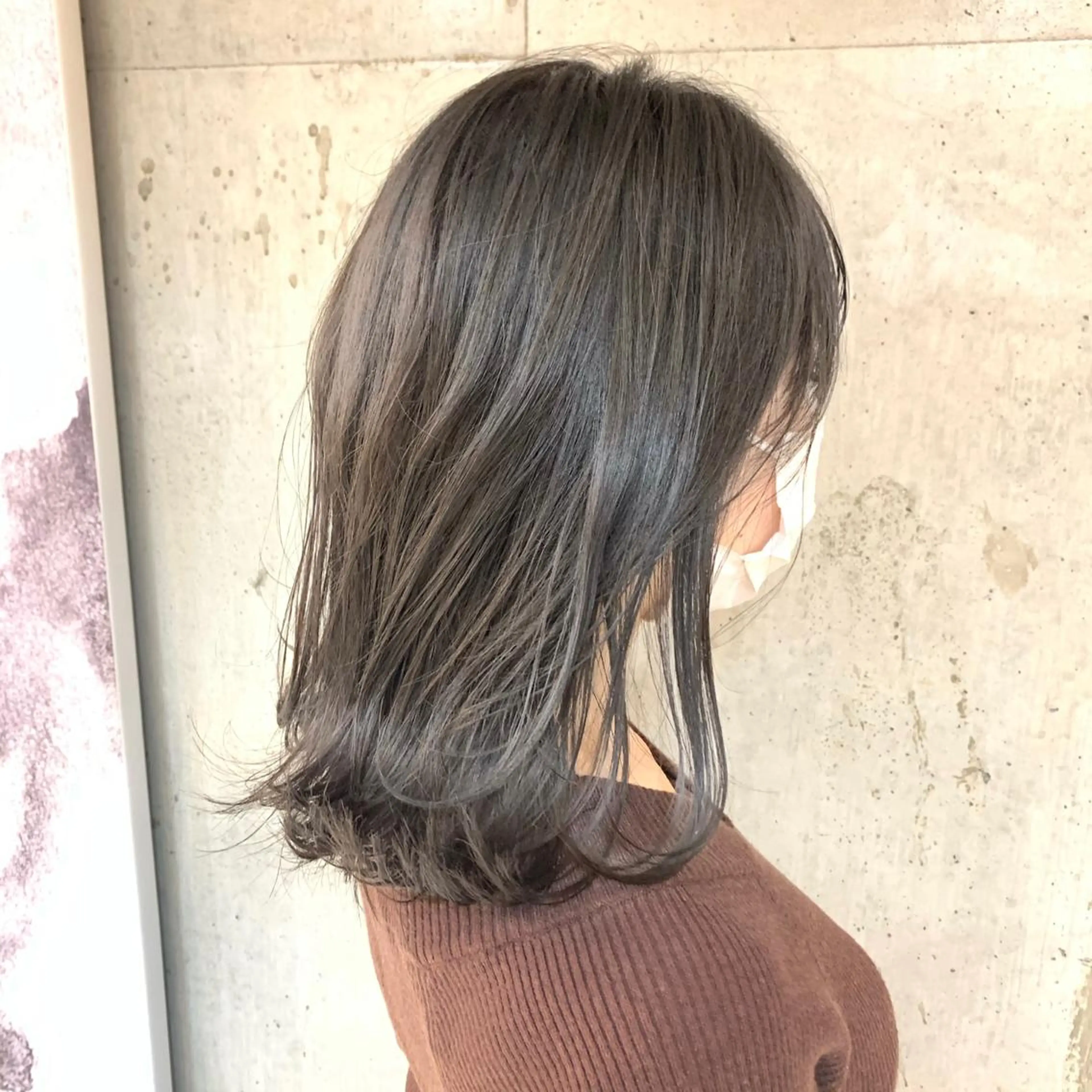 ミディアム アッシュ 外国人風カラー ハイライト 髪質改善 韓国風ヘア ヘアカラー hoNua. 栄/透明感カラーのヘアスタイル