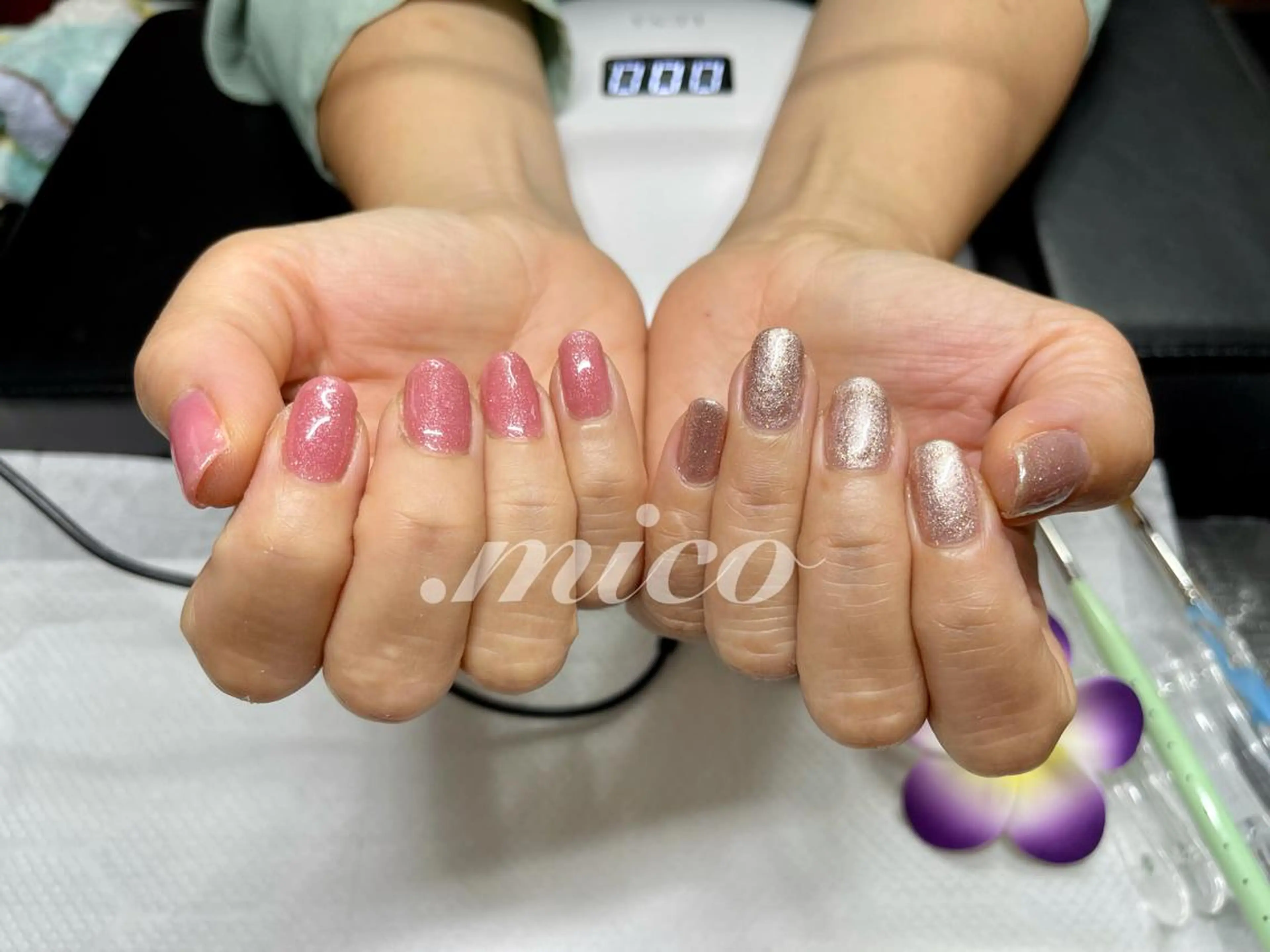 ネイル ジェルネイル ラメ(グリッター) オフィスネイル ワンカラーネイル パラジェル 爪の専門店 by.mico所属・爪の専門店 by.micoのネイルデザイン