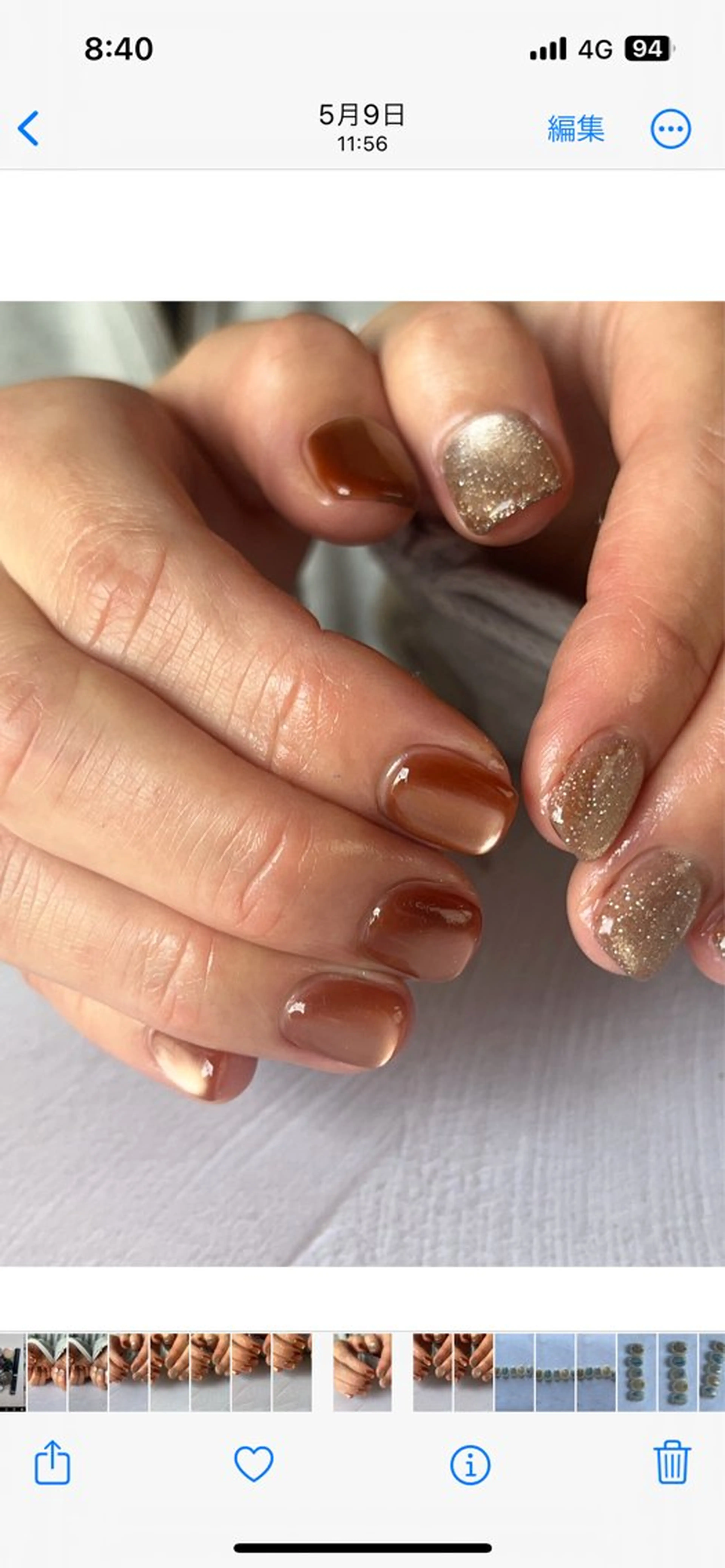ネイル ラメ(グリッター) マグネットネイル ハンドネイル MUKUTOU nail 　YUKIのネイルデザイン