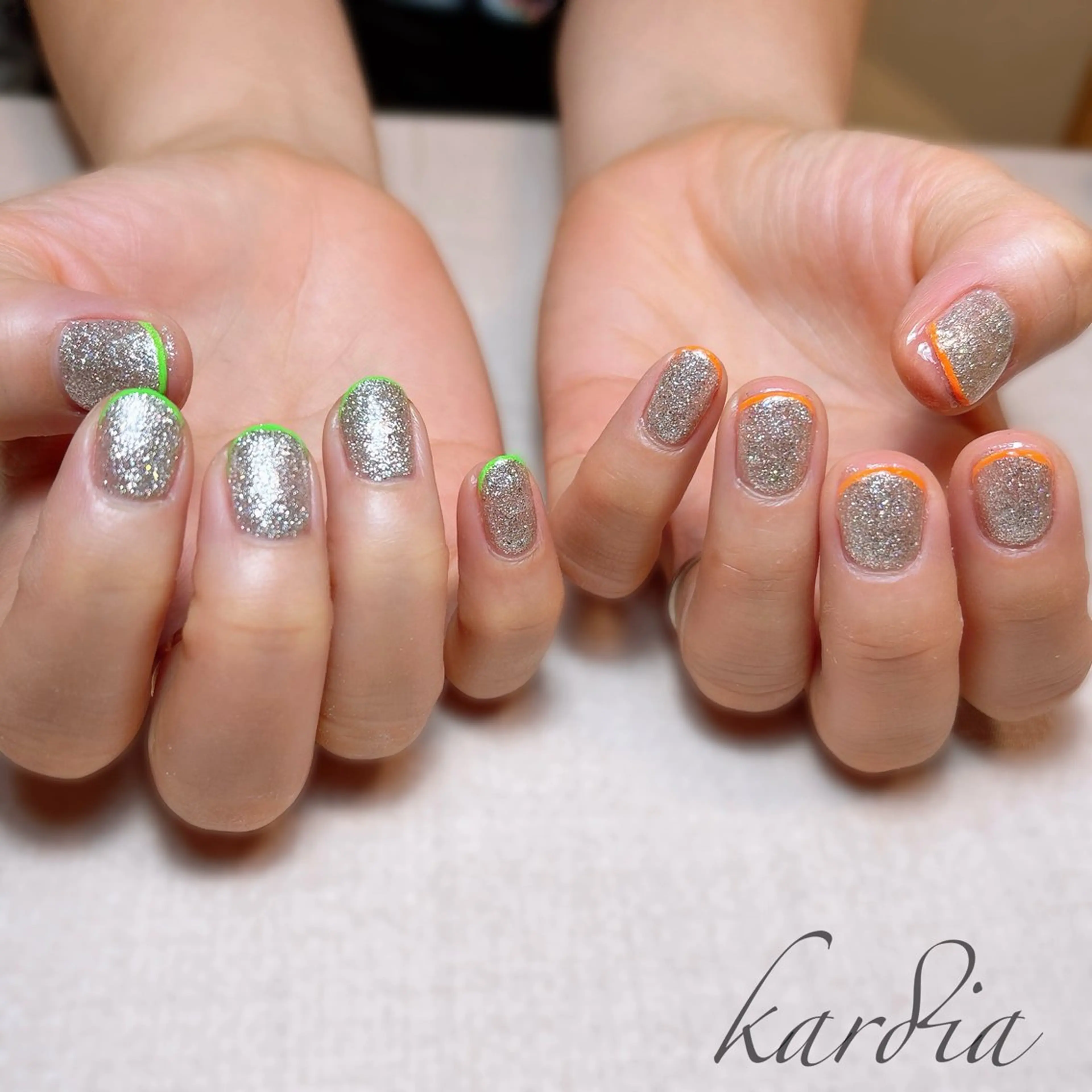 ネイル ハンドネイル καρδιά -ｶﾙﾃﾞｨｱ-のネイルデザイン