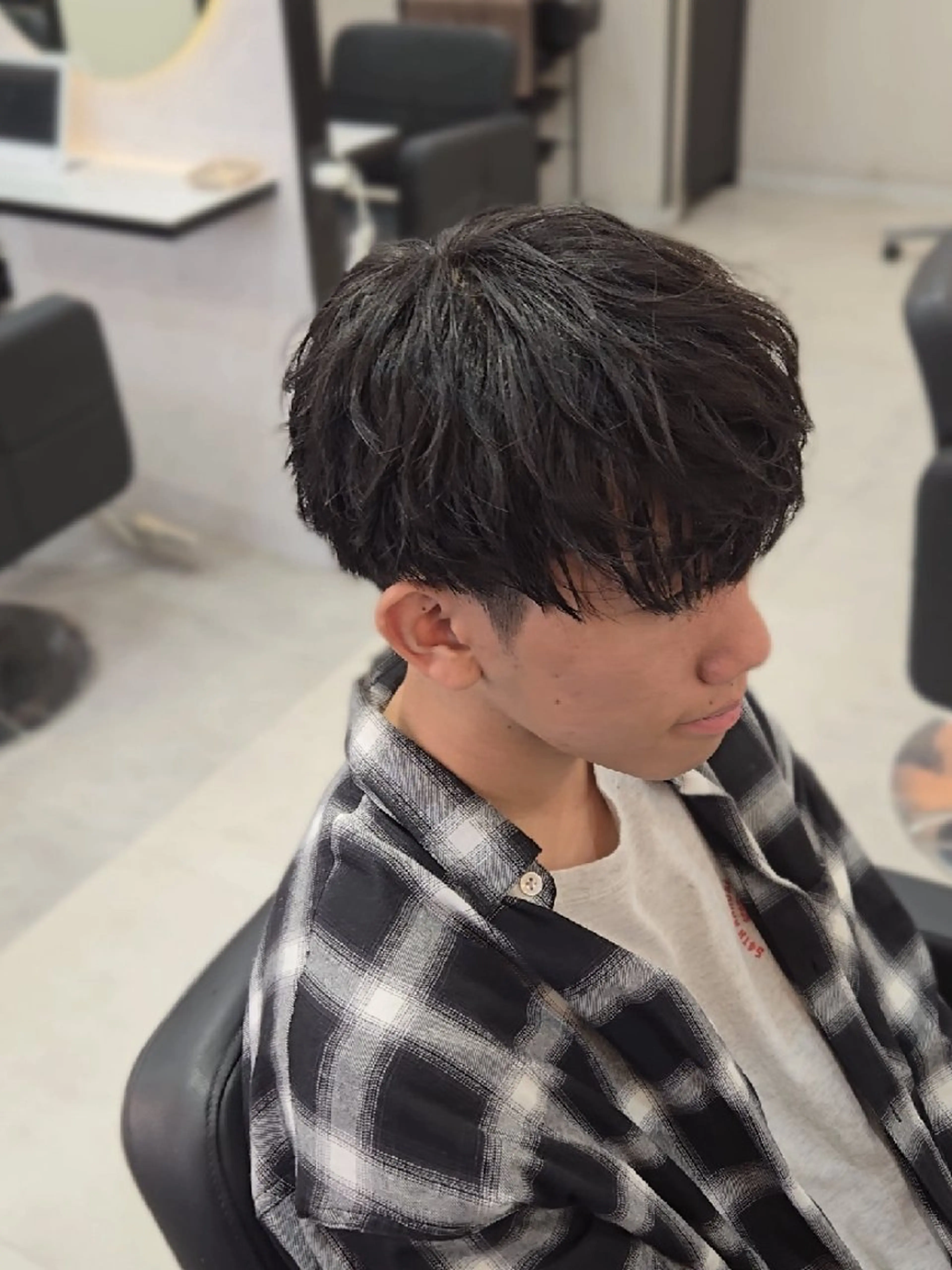 メンズ ショート マッシュ カット ヘアセット Lapis 名古屋駅前店所属・LEN名古屋/パーマ メンズ特化美容師のヘアスタイル
