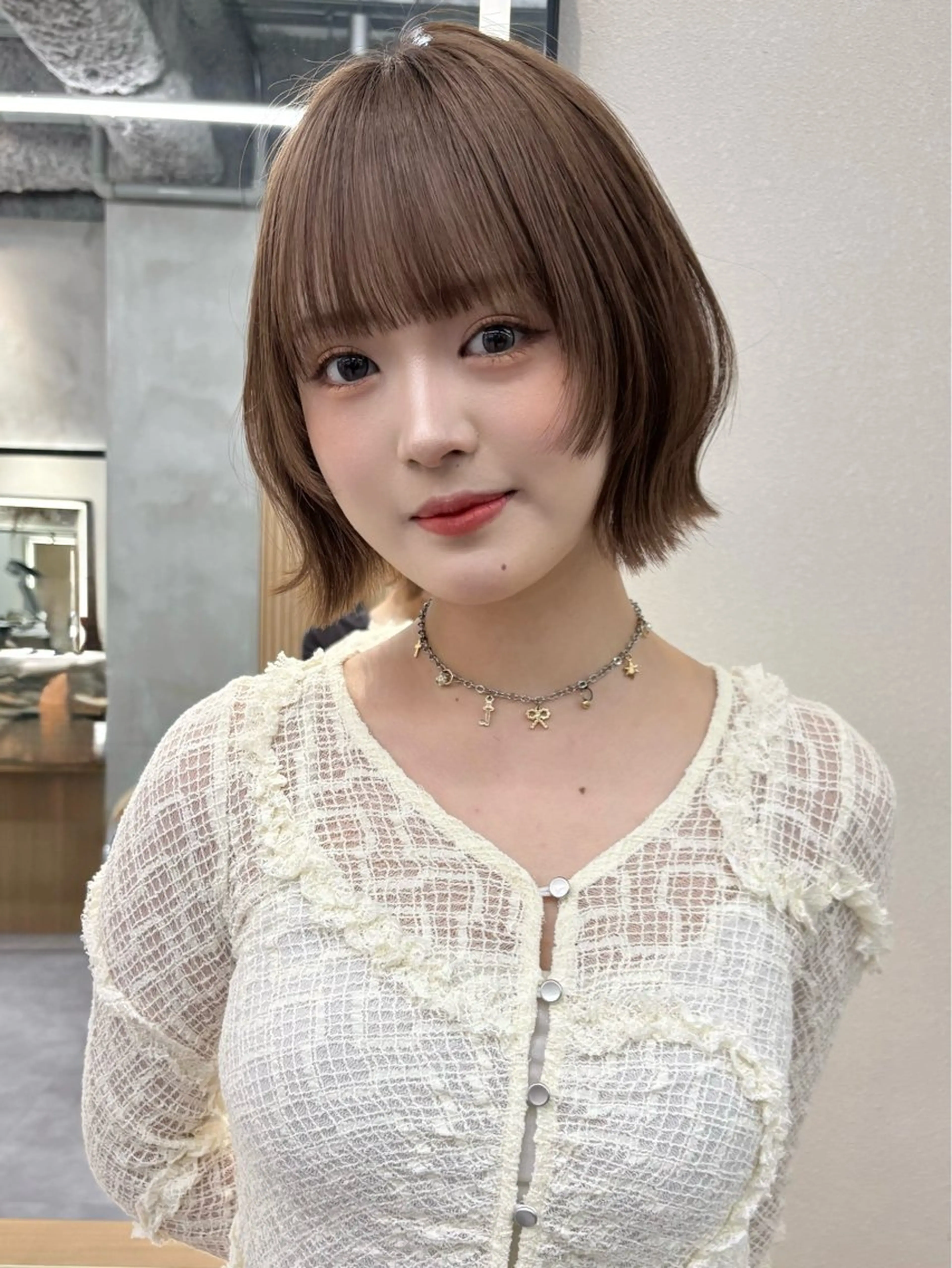 ミディアム カット ヘアカラー くどうももか 浦和　ショート　ボブのヘアスタイル