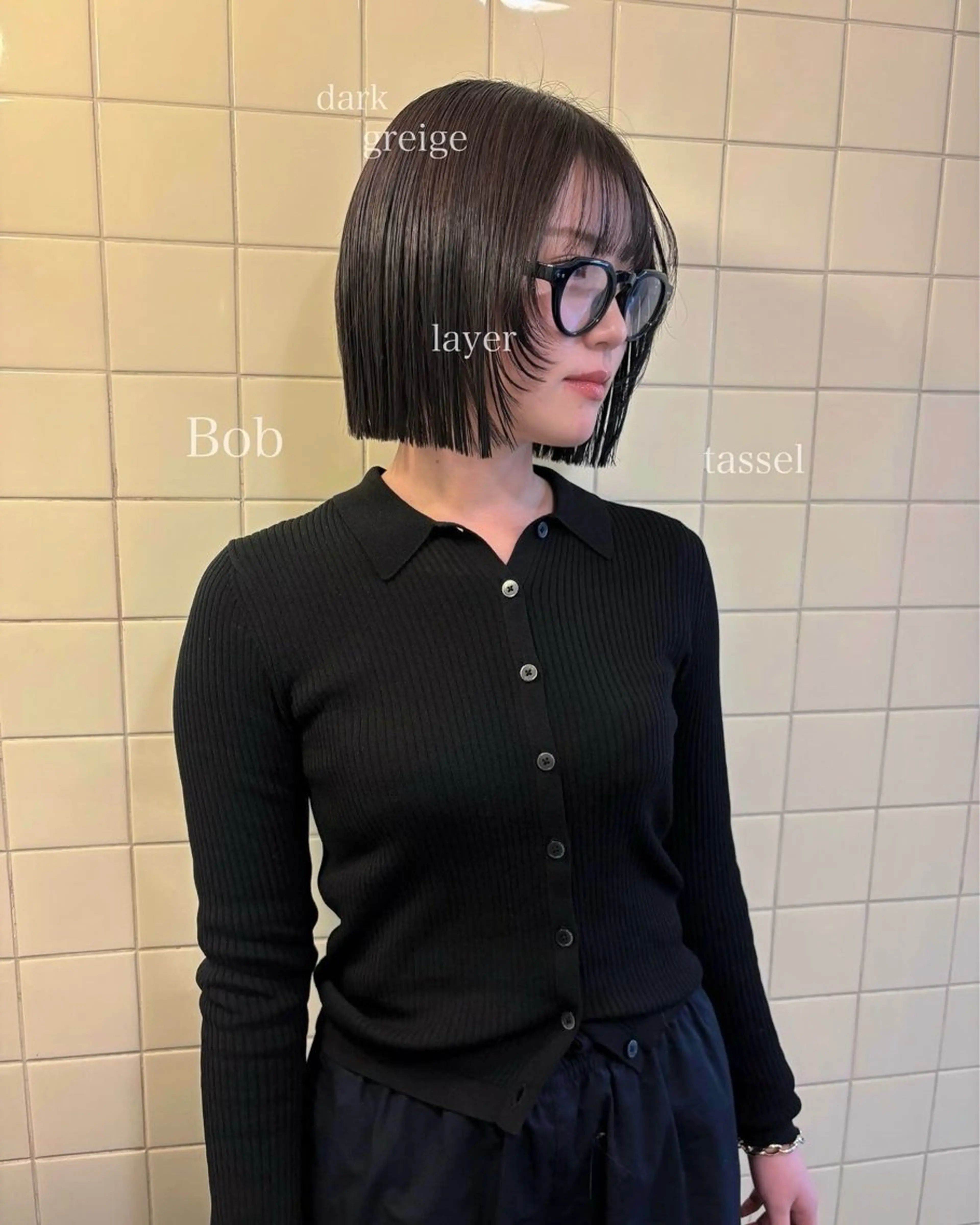 ミディアム カラー カット ヘアカラー トリートメント 韓国ボブ＆顔まわり レイヤー♡TOMOEのヘアスタイル