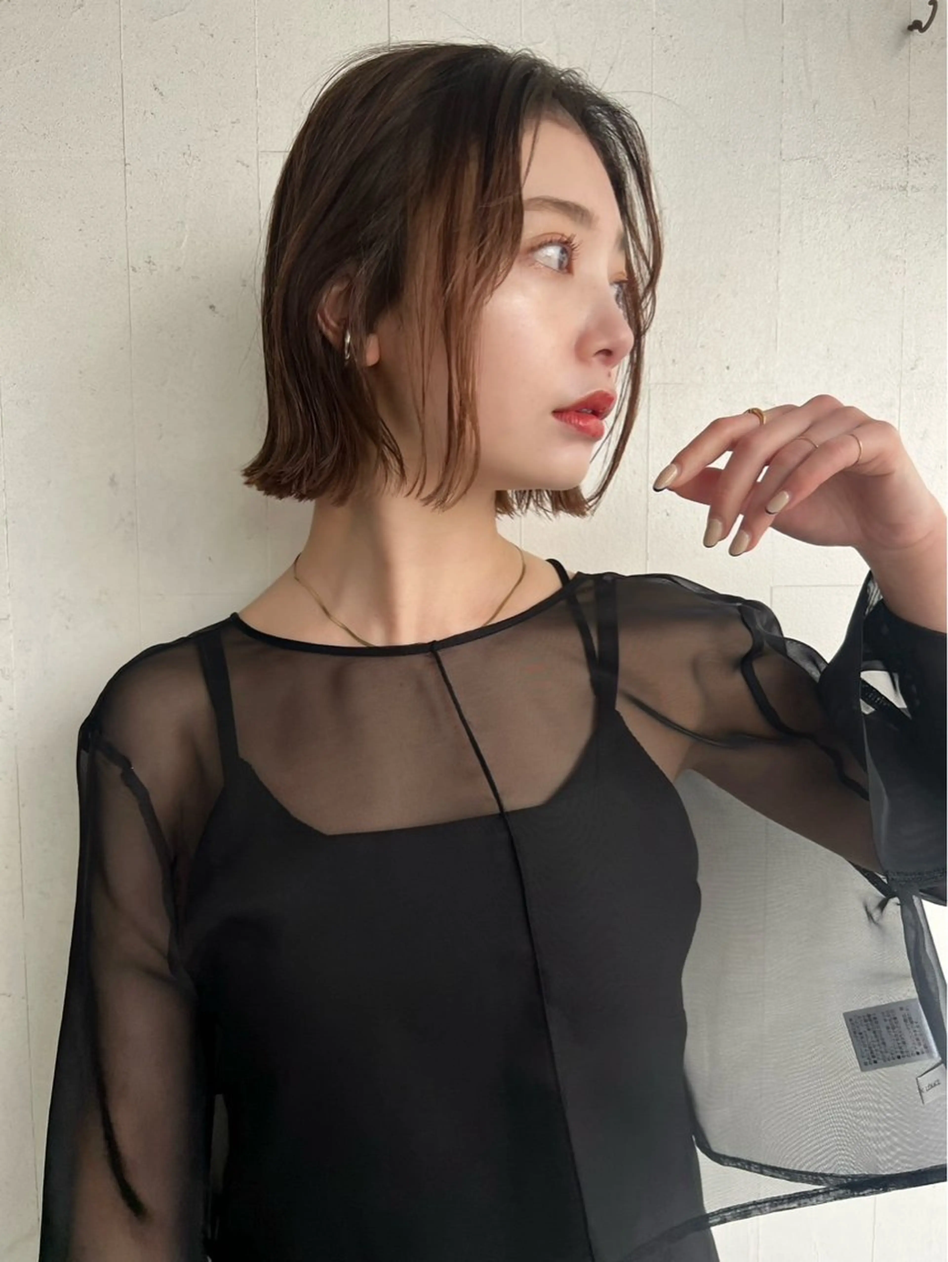 ショート ボブ 外ハネヘア hana✂︎メンズ ニュアンスパーマのヘアスタイル