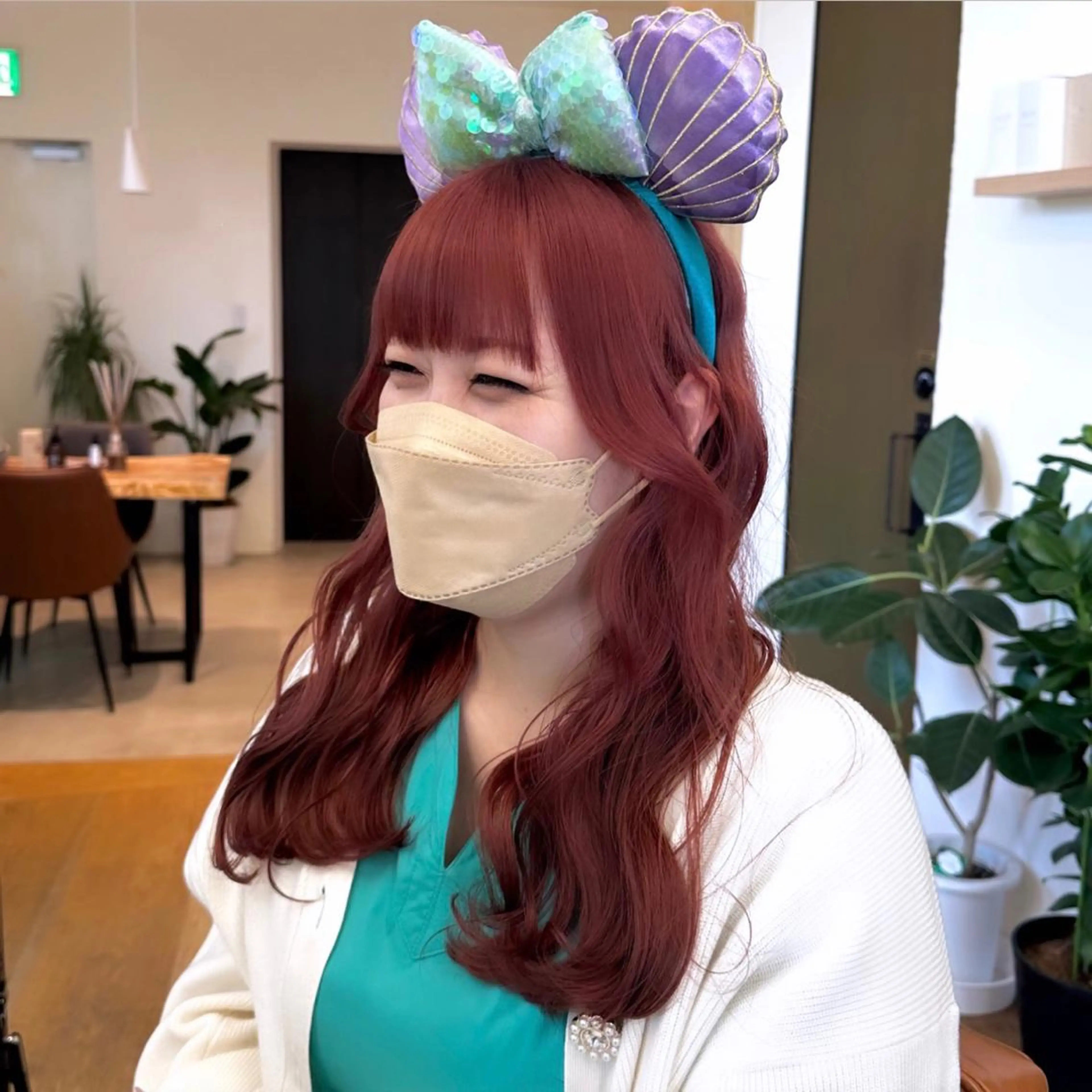 ロング カラー パーマ ヘアアレンジ メンズ キッズ ネイル マツエク・マツパ アイブロウ ヘアセット 顔周りcut/ 艶ワンカラー♥ちさきのヘアスタイル