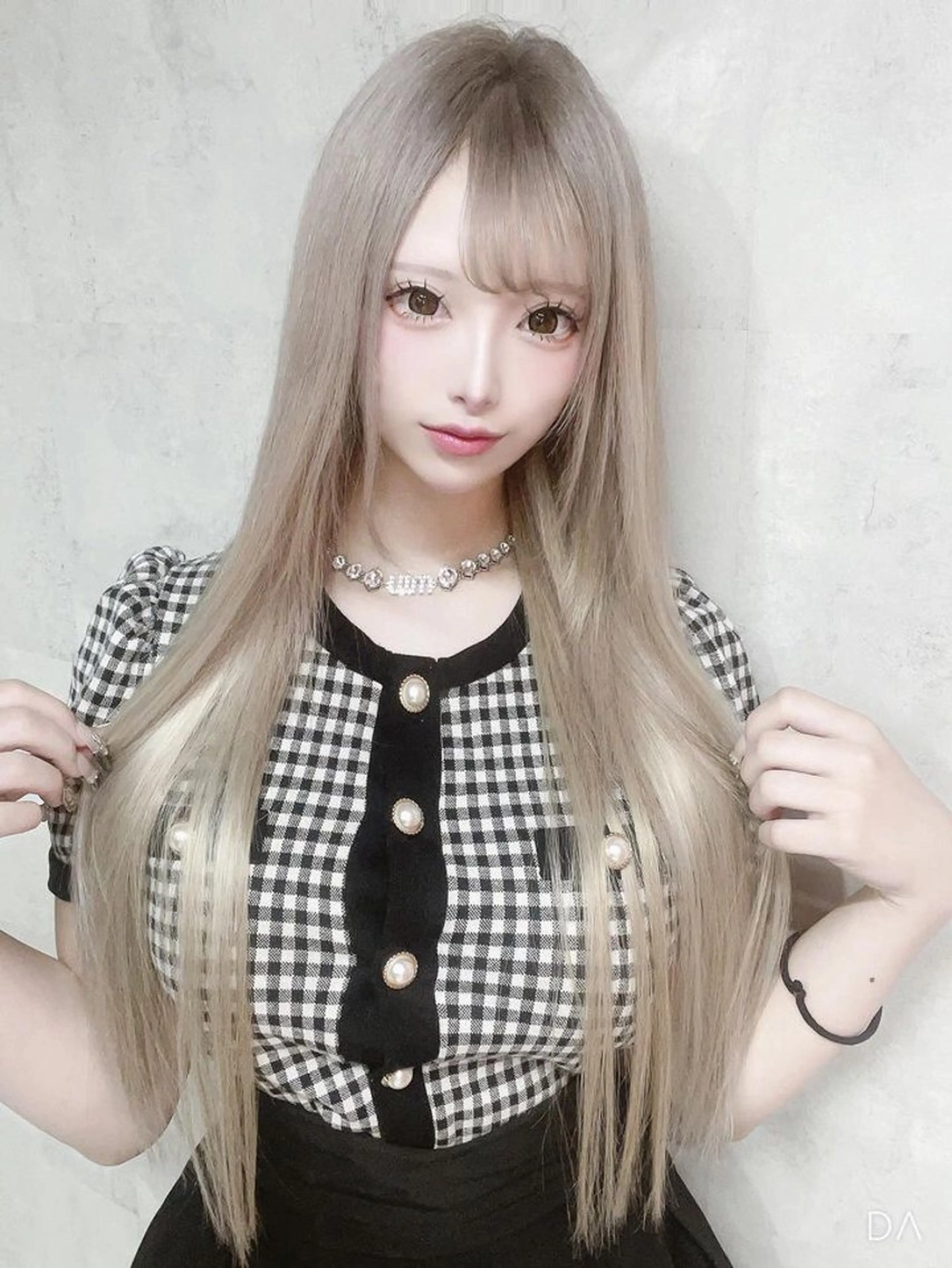 ロング カラー シールエクステ ベージュカラー ホワイトベージュ エクステ Mirai🎧 モデル募集中💌のヘアスタイル