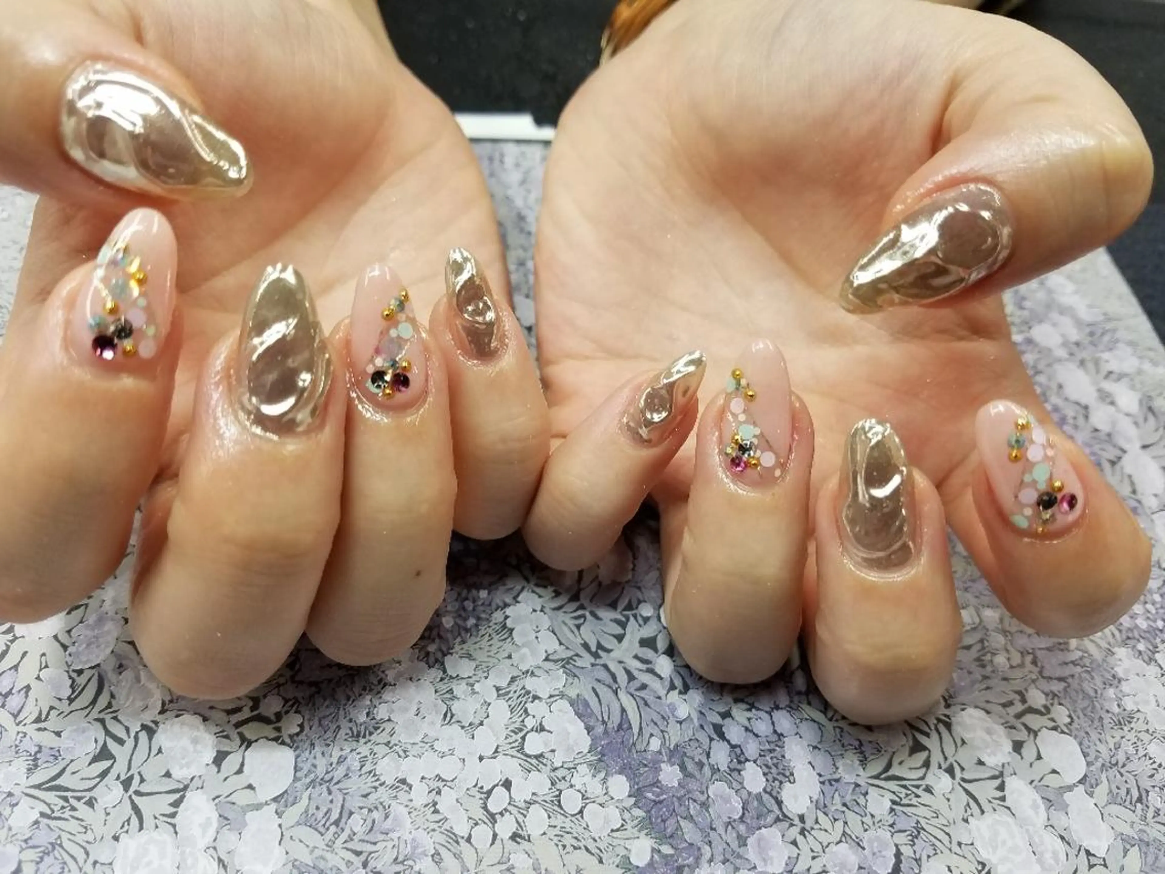 ネイル ミラーネイル JuniNail韓国 ネイリストsuのネイルデザイン