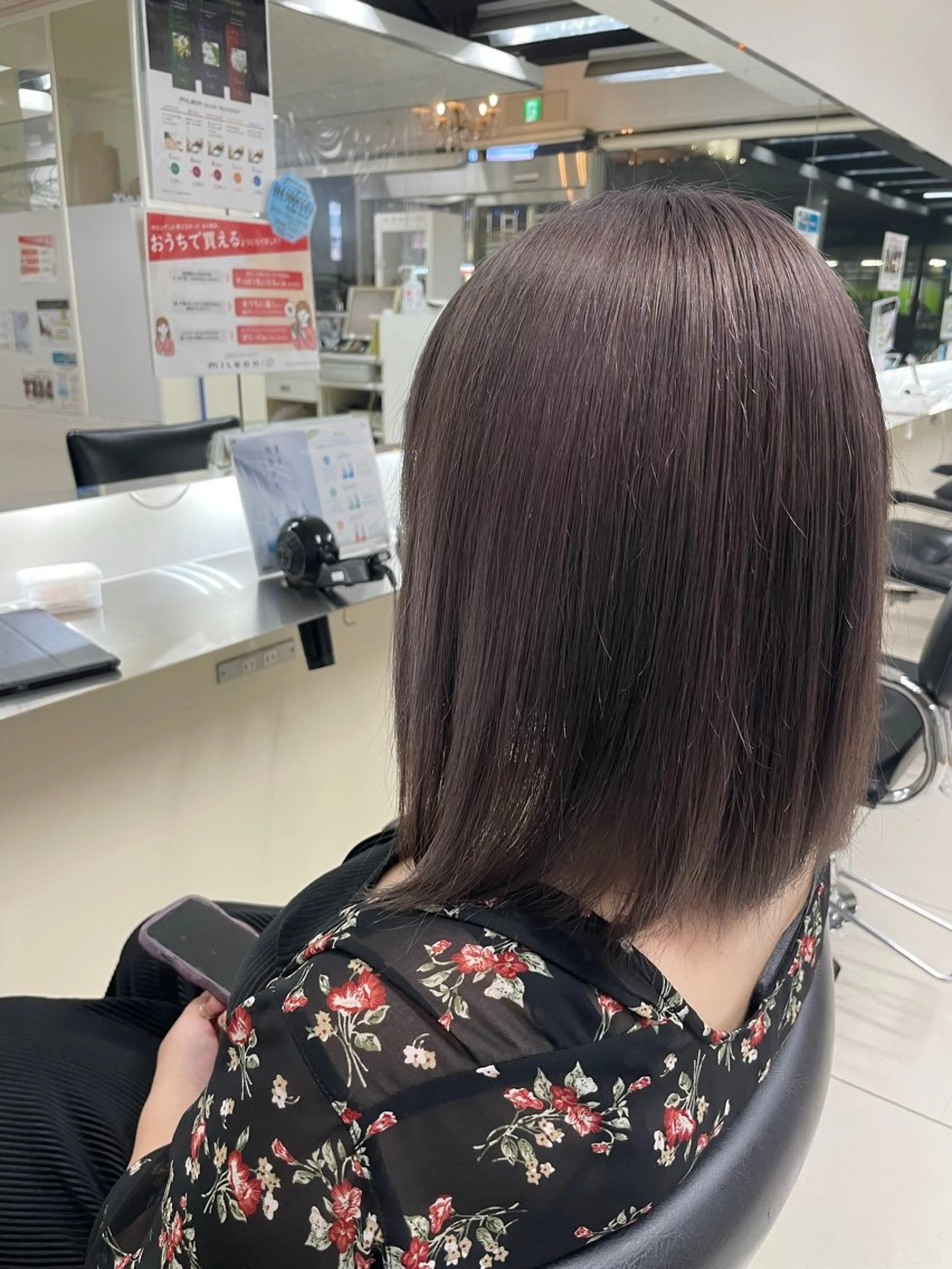 ミディアム カラー ヘアカラー 👑縮毛矯正& 透明感カラー七星👑のヘアスタイル