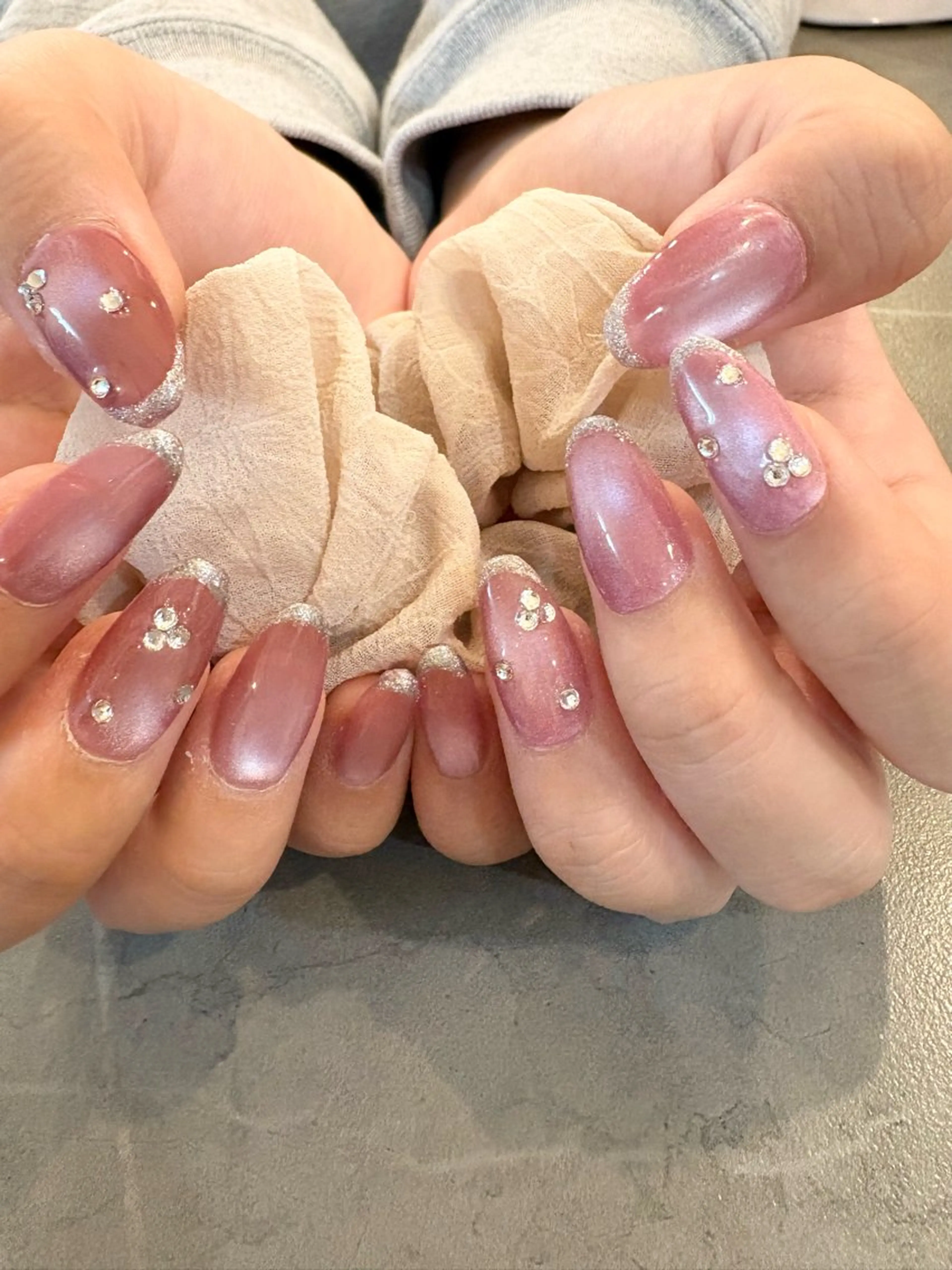 ネイル フレンチネイル マグネットネイル マグネットフレンチ シンプルネイル ストーンネイル ハンドネイル nailsalon Lumieのネイルデザイン