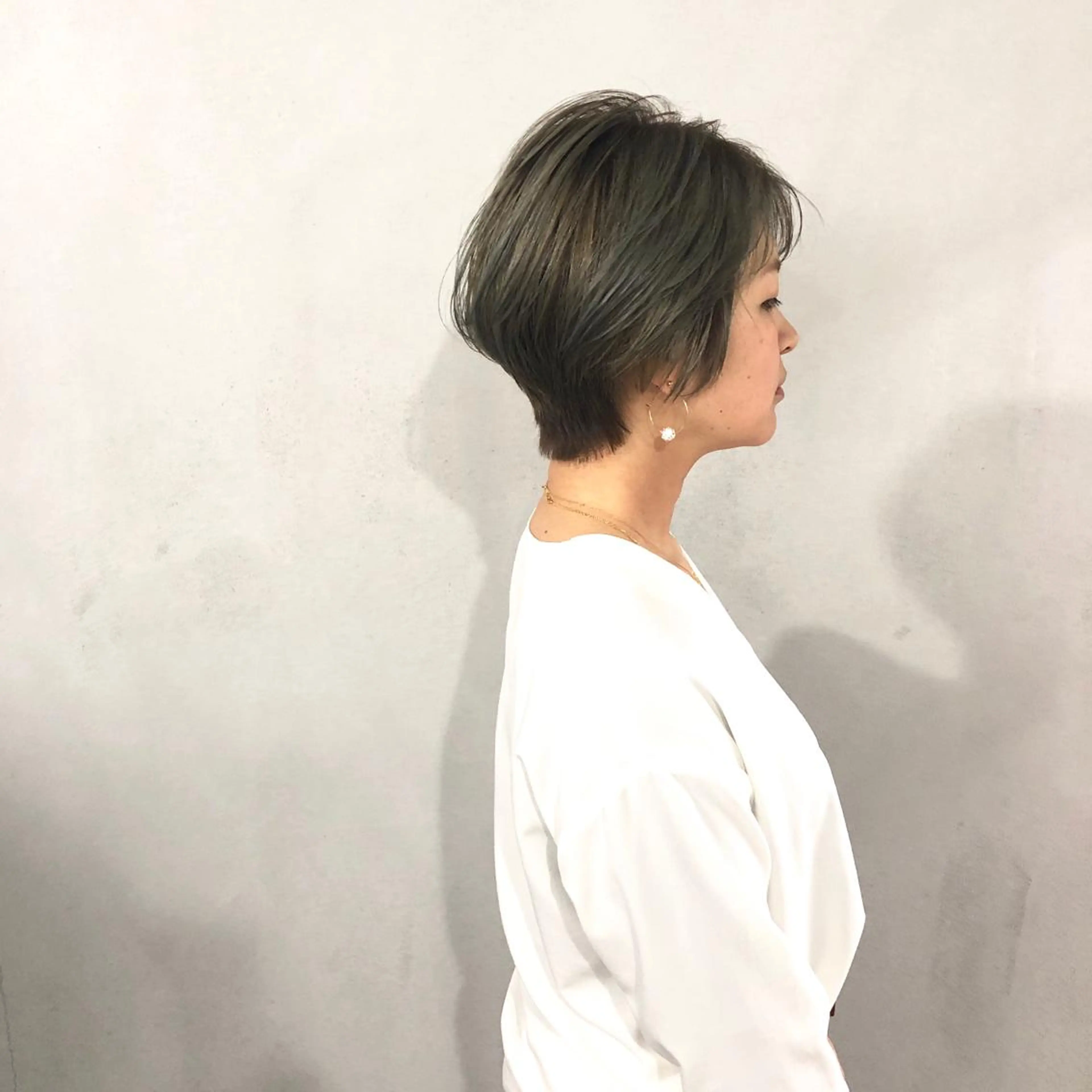 ショート カラー くびれヘア ショートヘア カット ヘアカラー ボブ/ショート/ 白髪染め/メンズ葛西のヘアスタイル