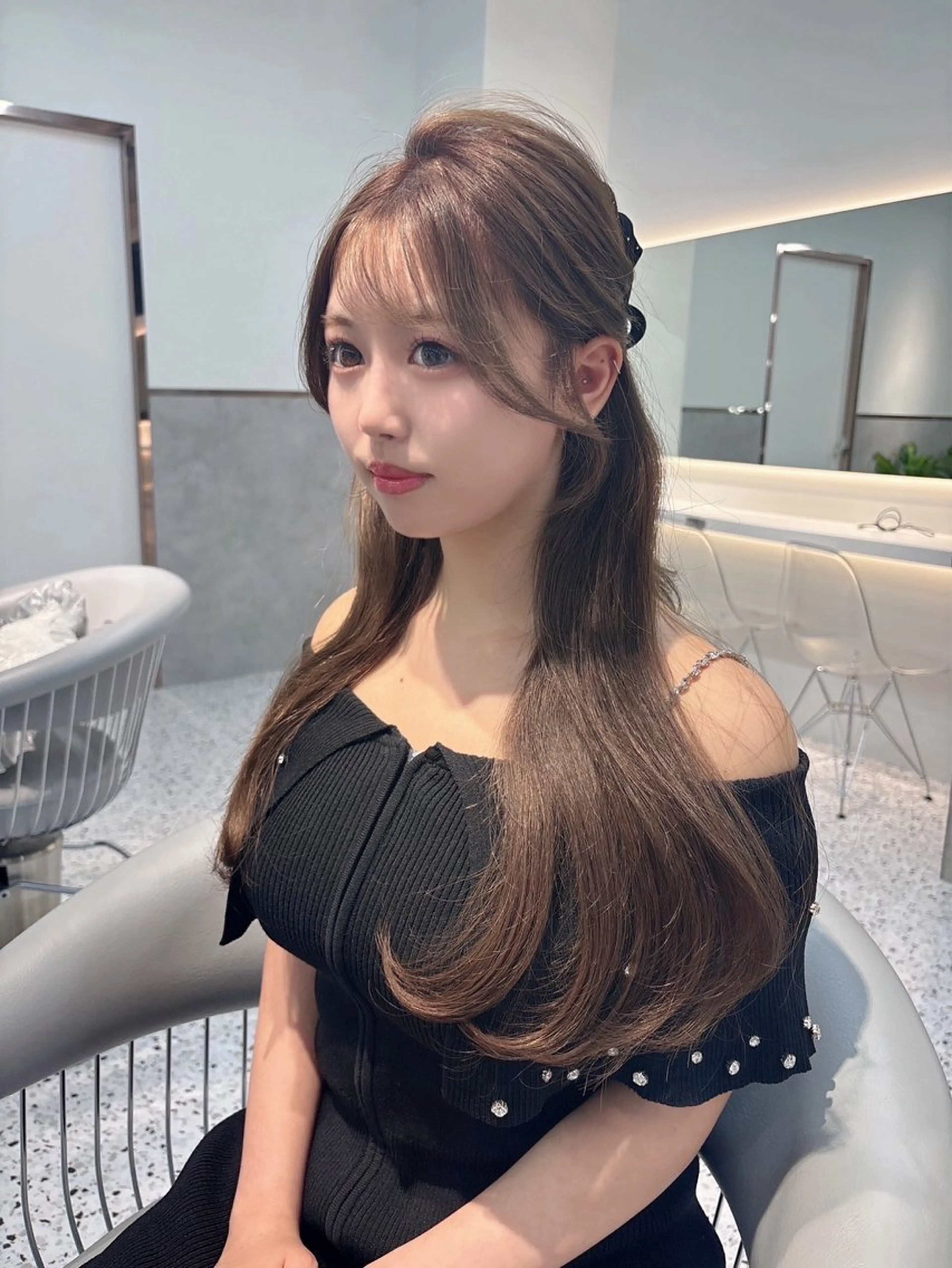 ロング 髪質改善×韓国ヘアサロン Role 博多【ロール】所属・yui🎀ブリーチ なしWカラー／博多のヘアスタイル