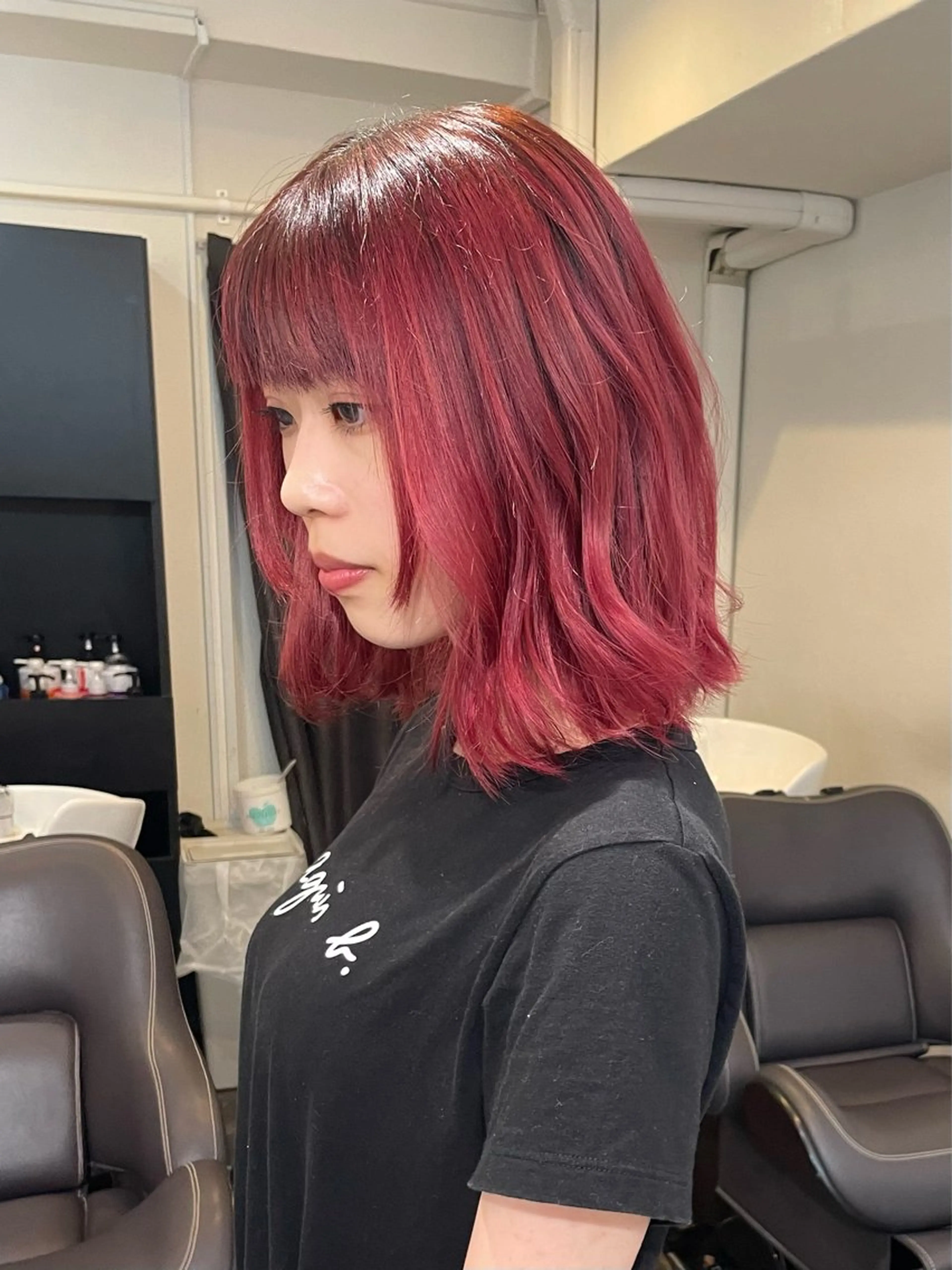 ショート カラー 💚色落ちまで可愛い 髪質改善カラーゆうまのヘアスタイル