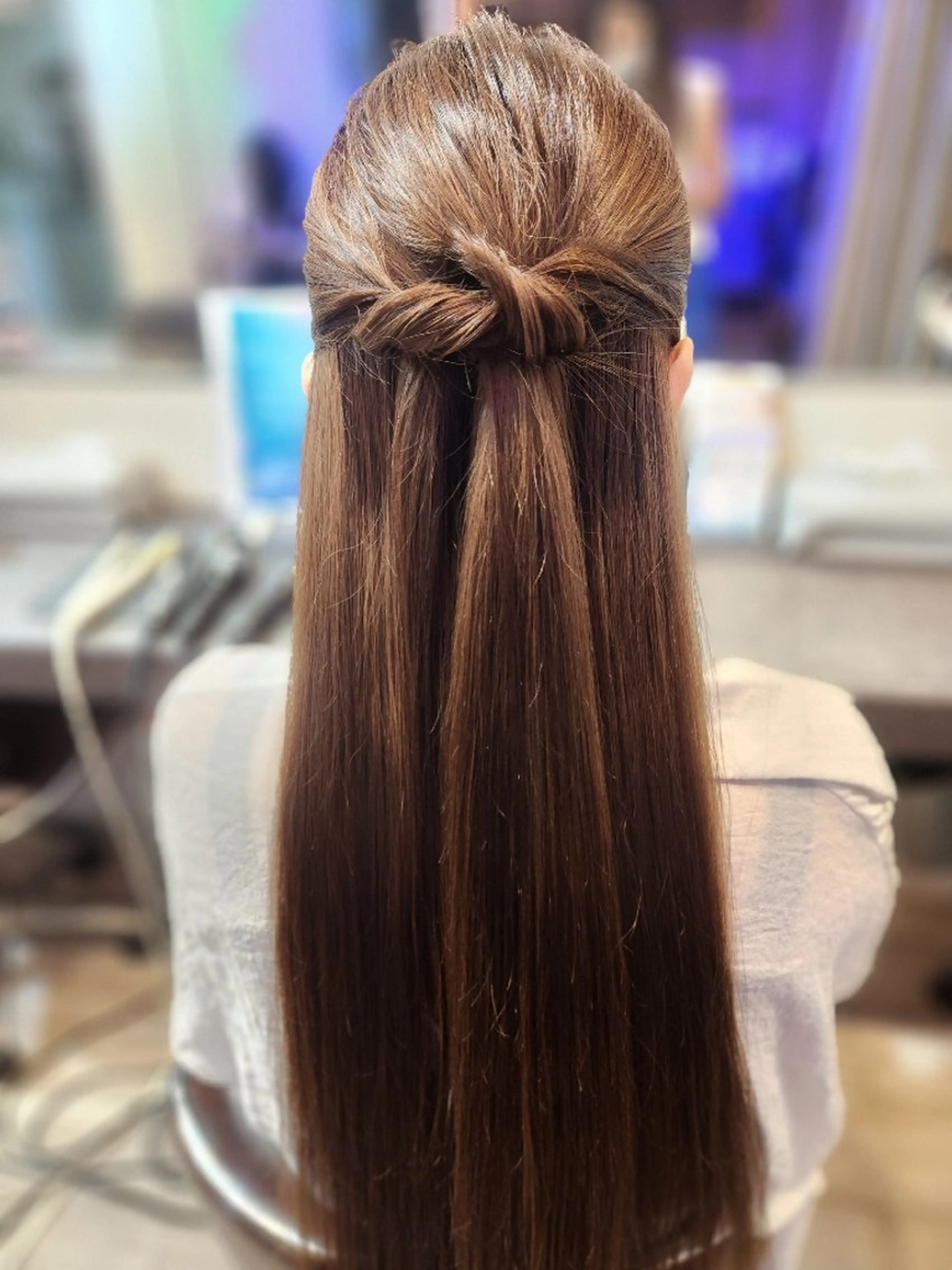 ロング ヘアアレンジ ハーフアップ ヘアセット サロンソレイユ(マツ エク/ヘアセット)のヘアスタイル
