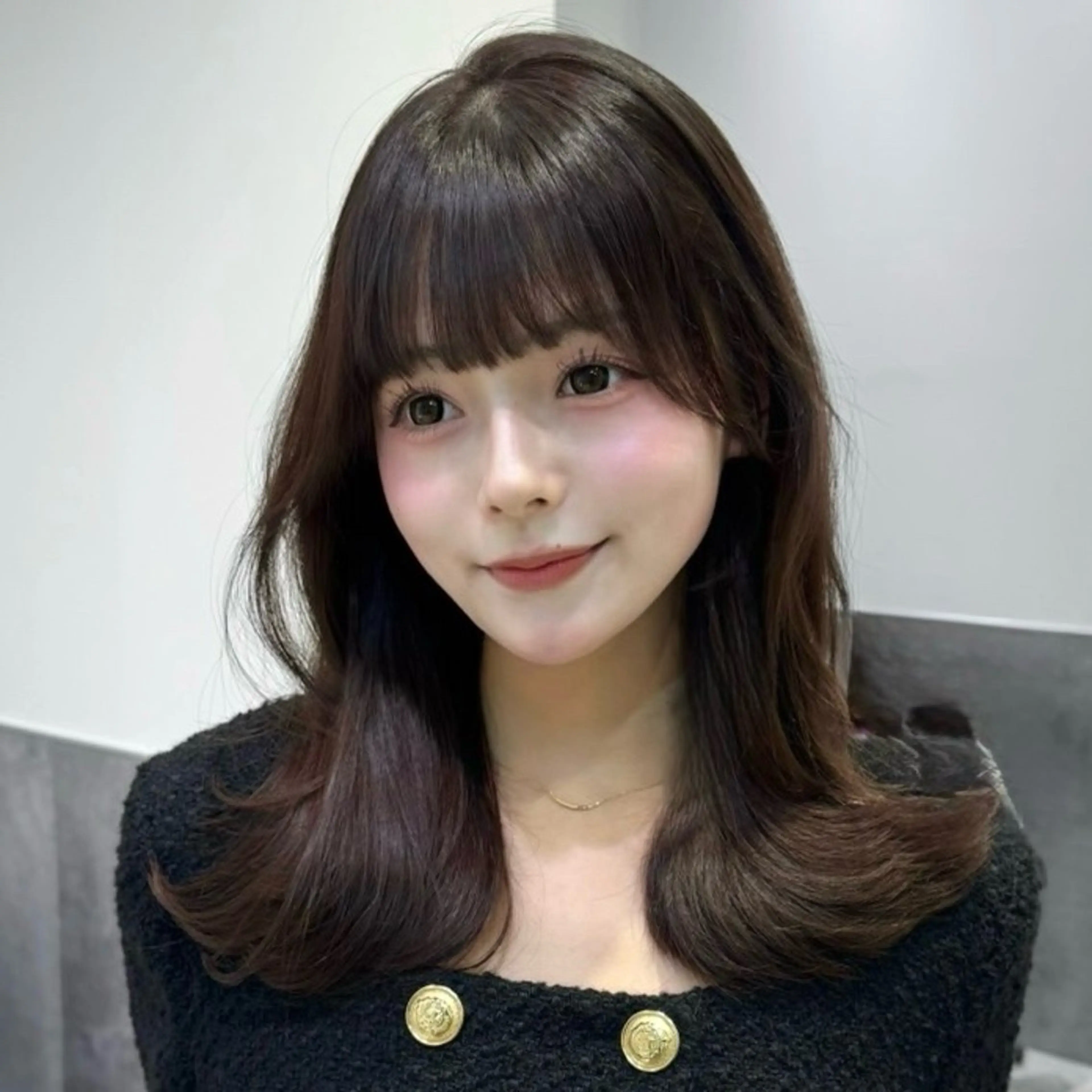 セミロング レイヤーカット カット ヘアカラー トリートメント GO TODAY 原宿Verno店所属・韓国風レイヤー/顔周 り×透明感/きょうのヘアスタイル