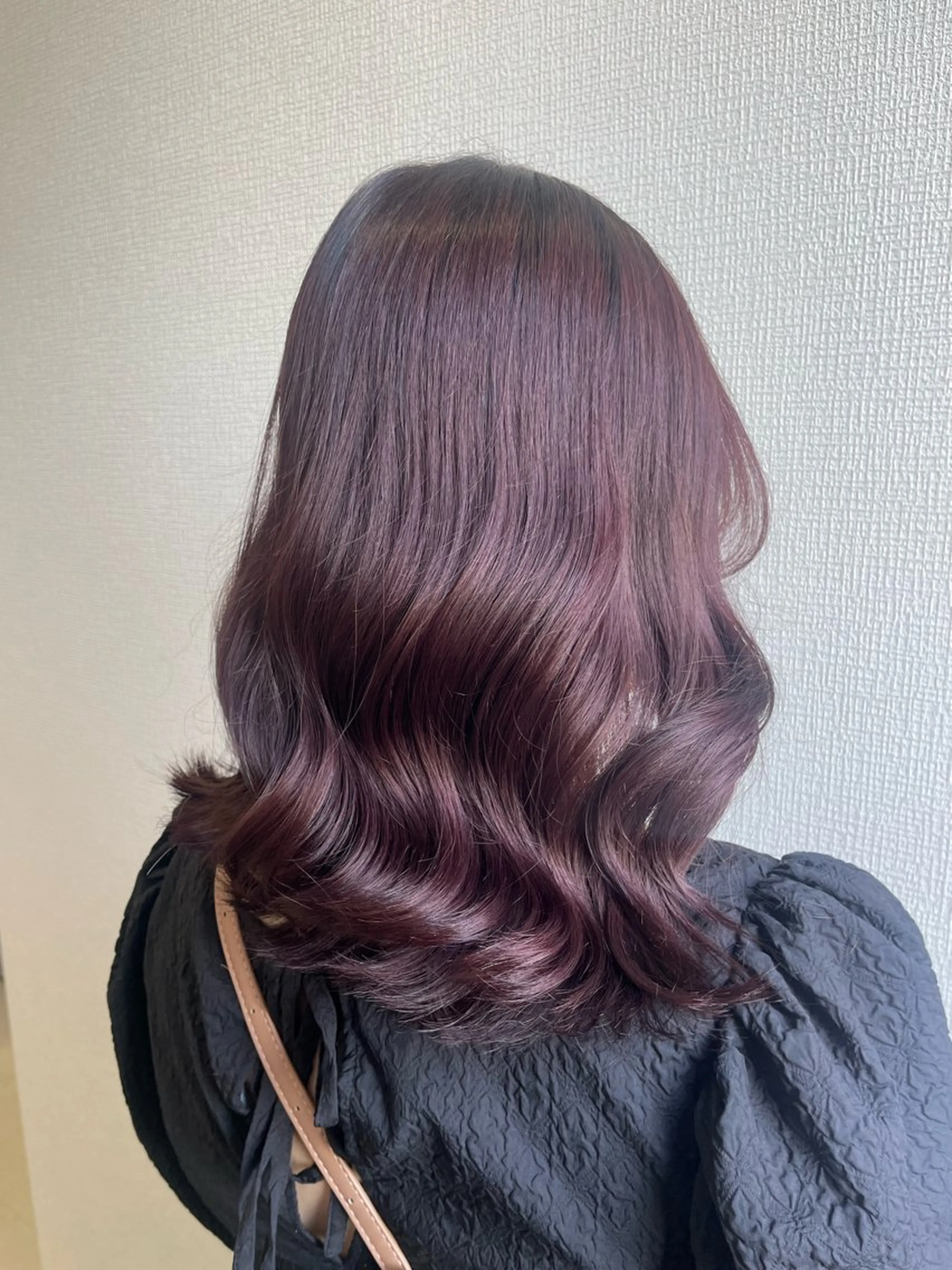 ミディアム 🤎🎀ブリーチなし ピンクラベンダー🧸のヘアスタイル