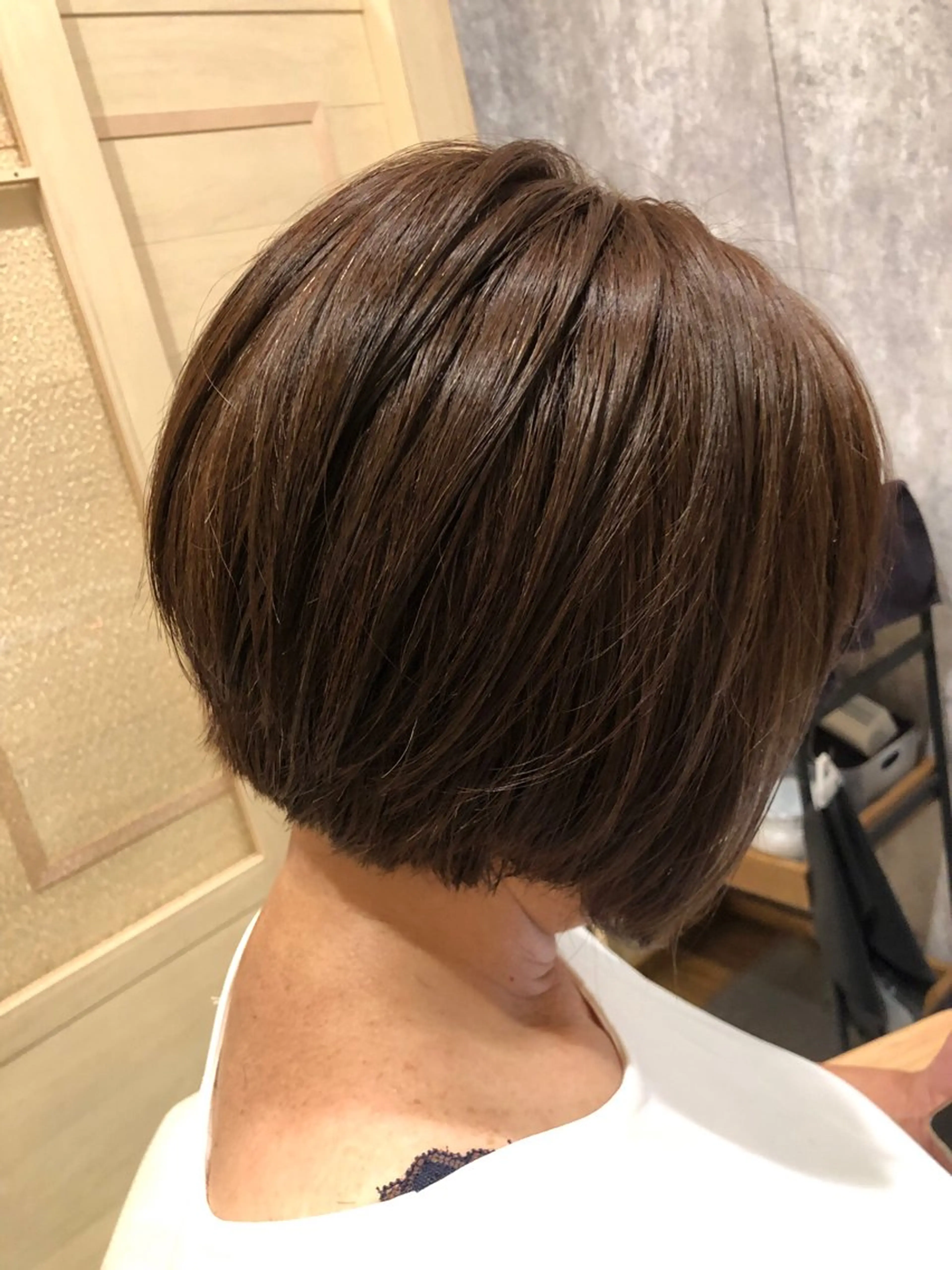 ショート カラー ブラウンカラー オリーブブラウン -5歳大人ﾊｲﾗｲﾄ ✨津嘉山のヘアスタイル