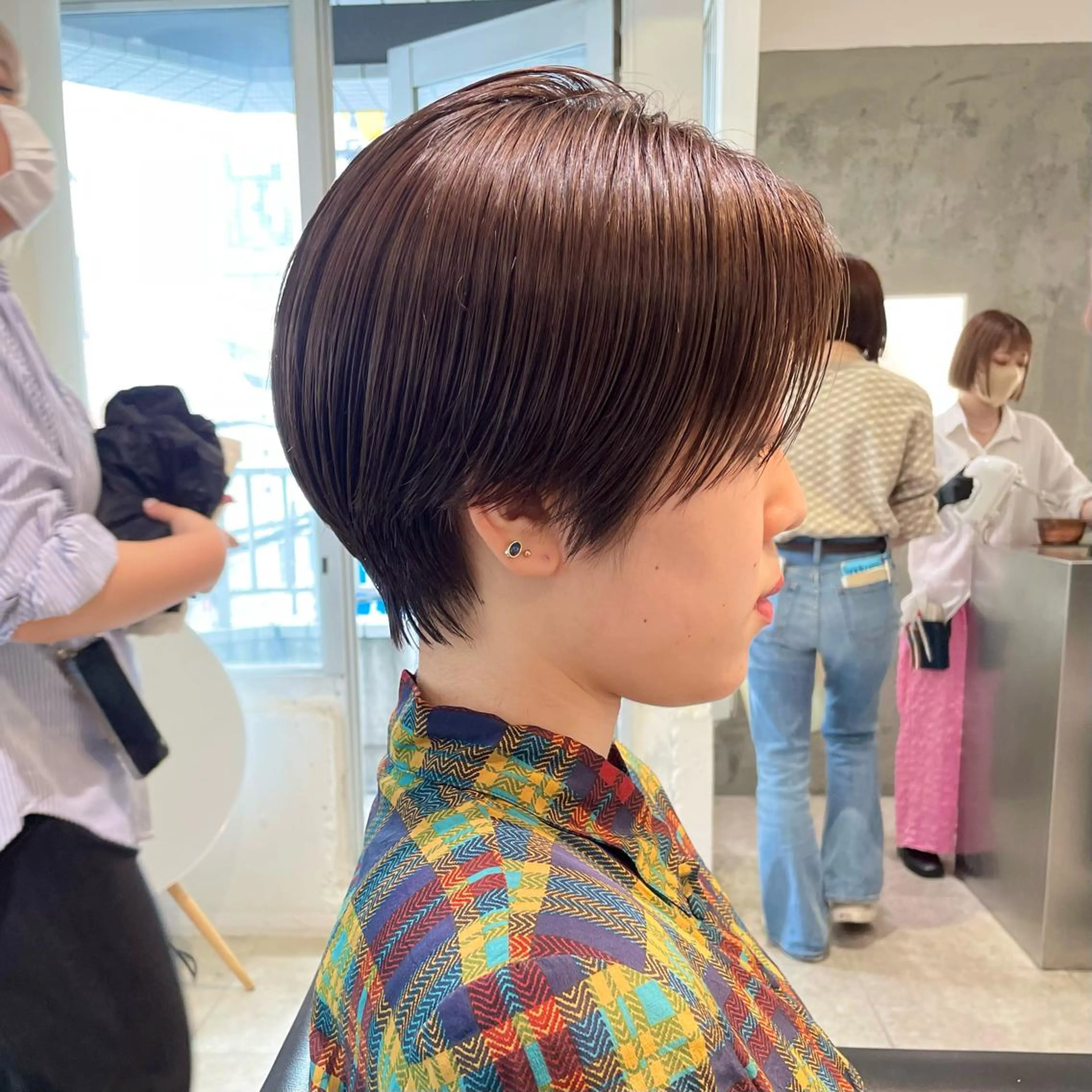 ショート カット ブリーチ/Wカラー パーマ/似合せカットのヘアスタイル