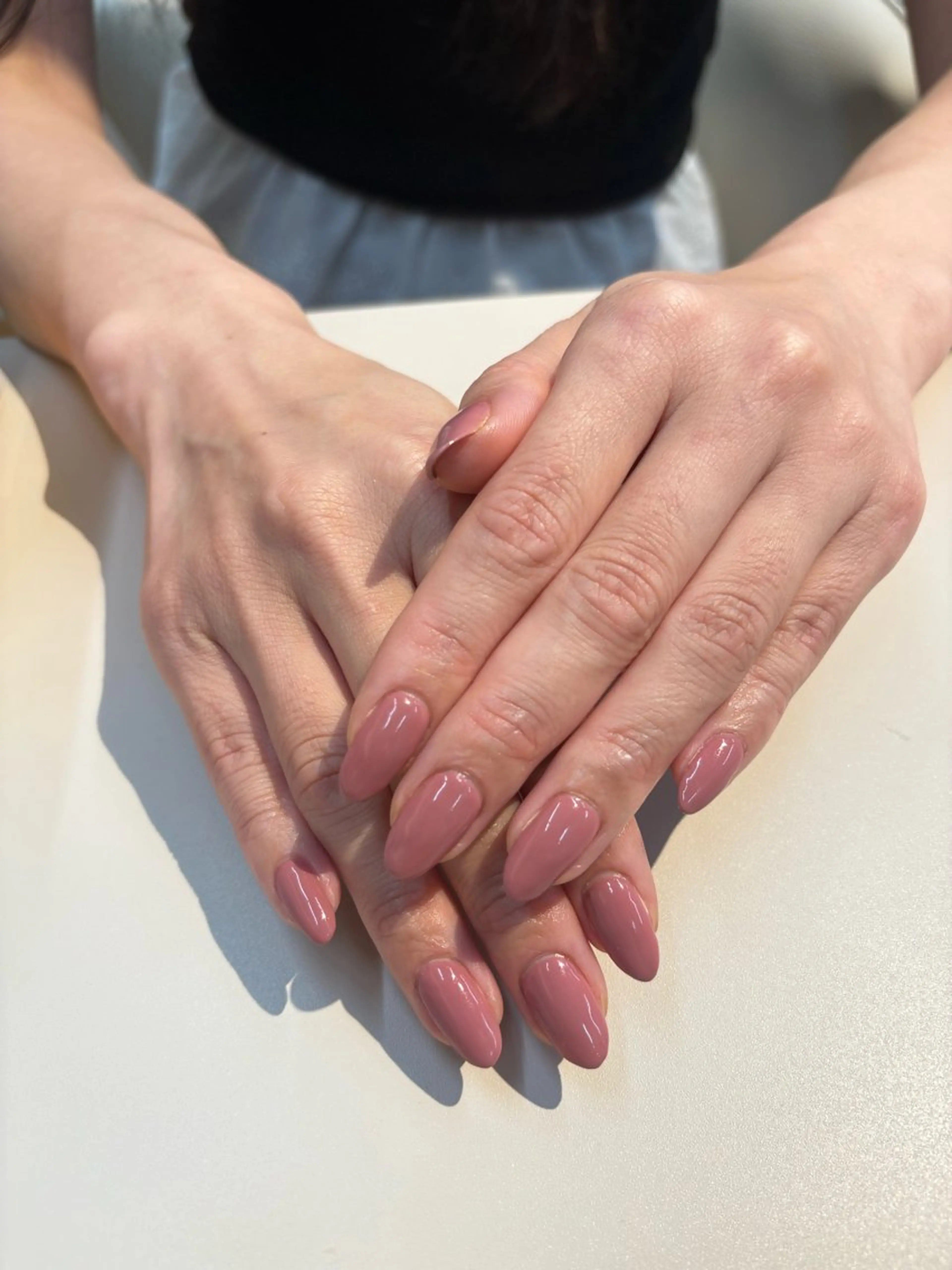 ネイル ブルー ワンカラーネイル ピンク TRIOS ozekiのネイルデザイン