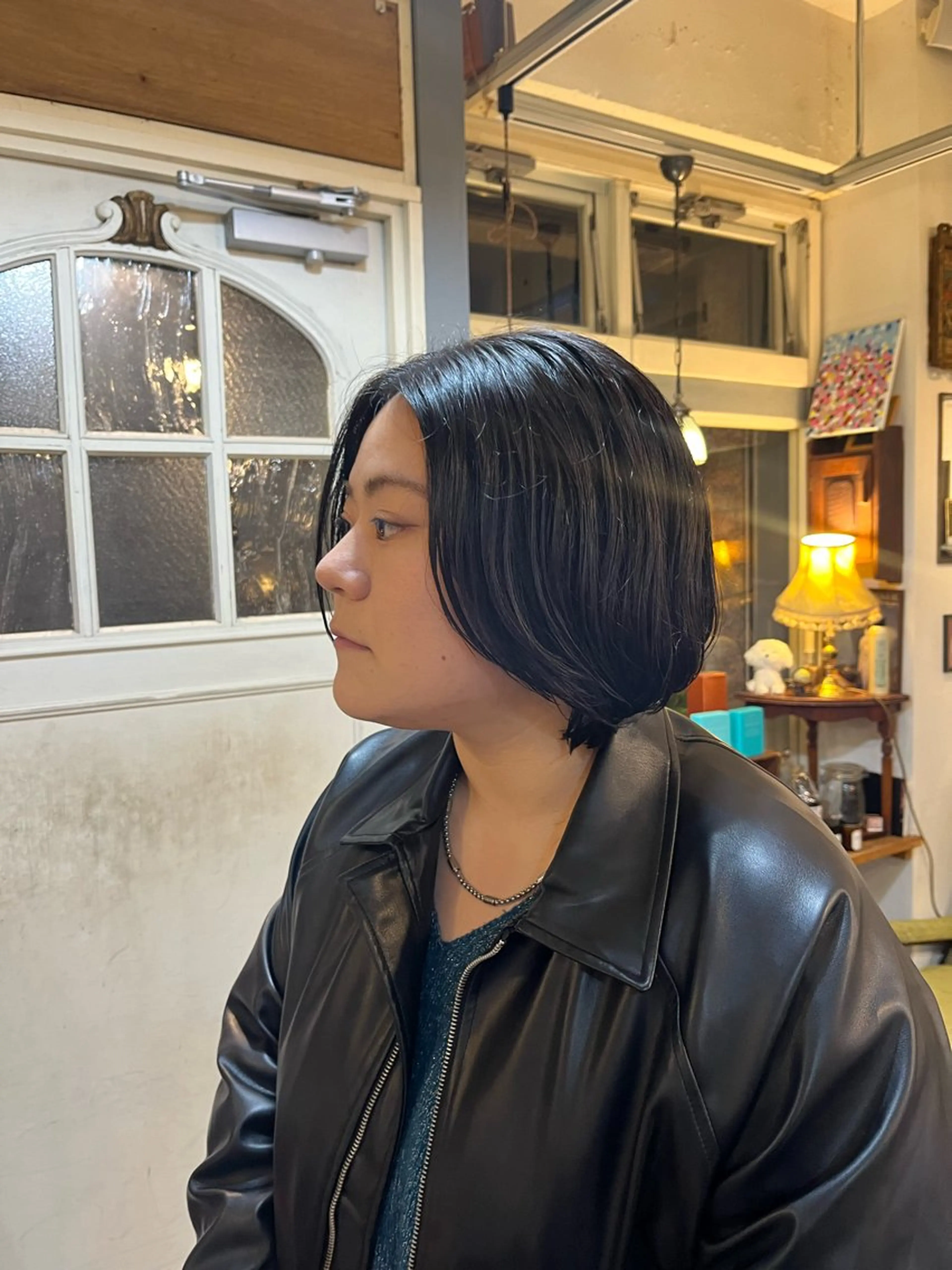 ショート カラー ボブ くせ毛 顔周りカット カット ヘアカラー トリートメント ヘッドスパ 抜け感パーマ/ ショート/緒方椋のヘアスタイル