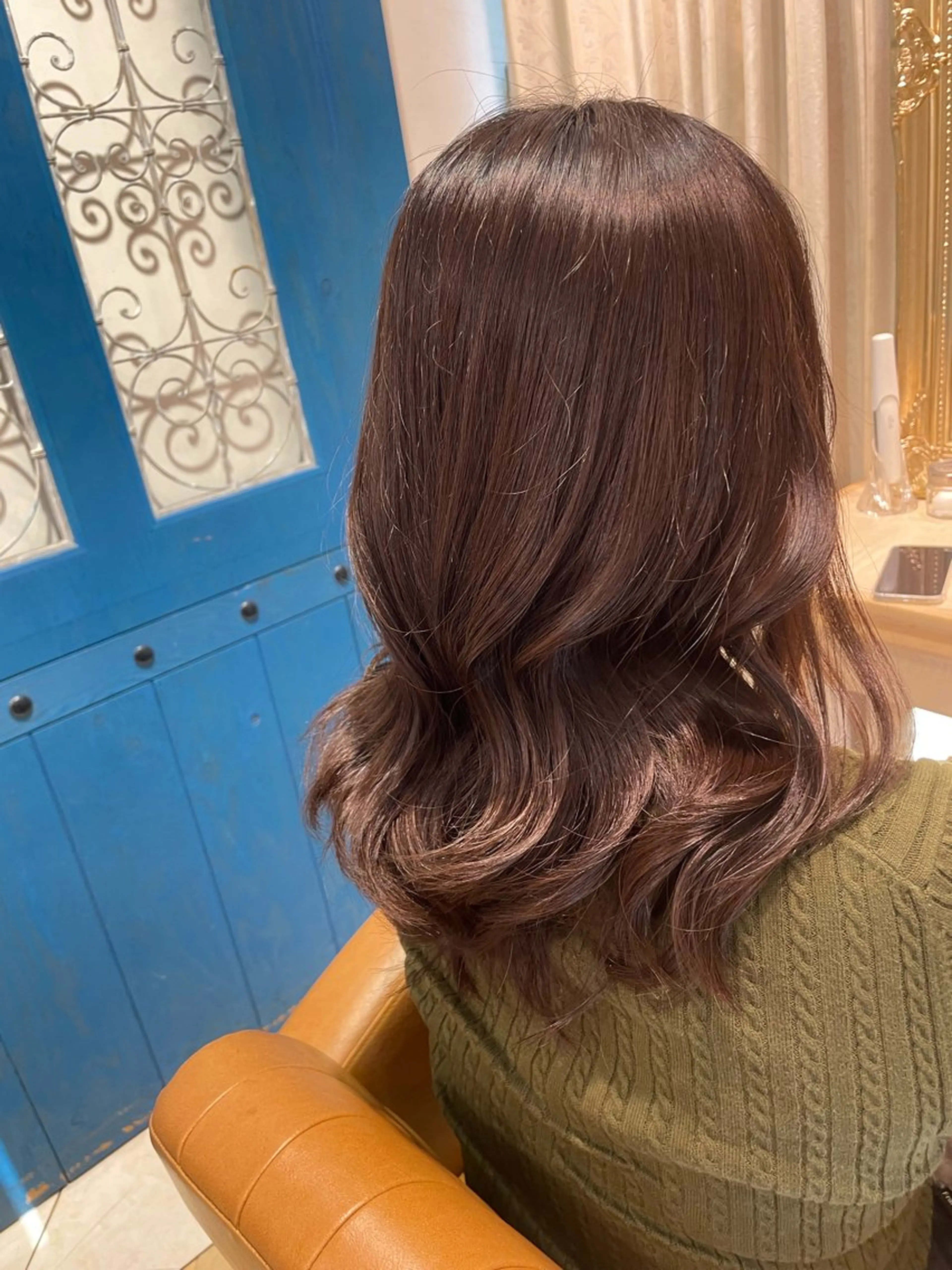 ミディアム 顔周り\エクステ\ 透明感カラー\まりんのヘアスタイル