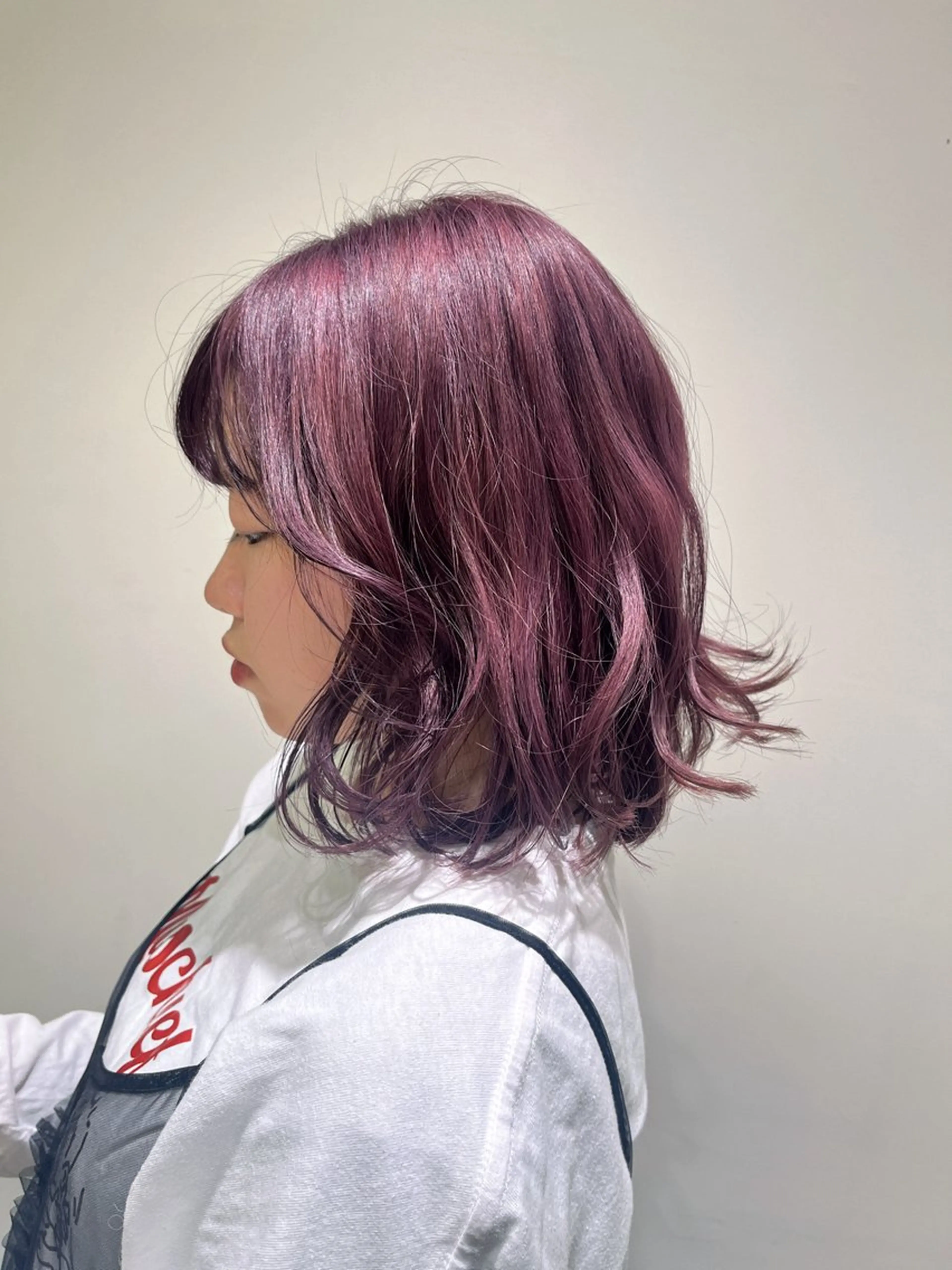 ミディアム ピンクラベンダー ramphy 加藤 美羽のヘアスタイル