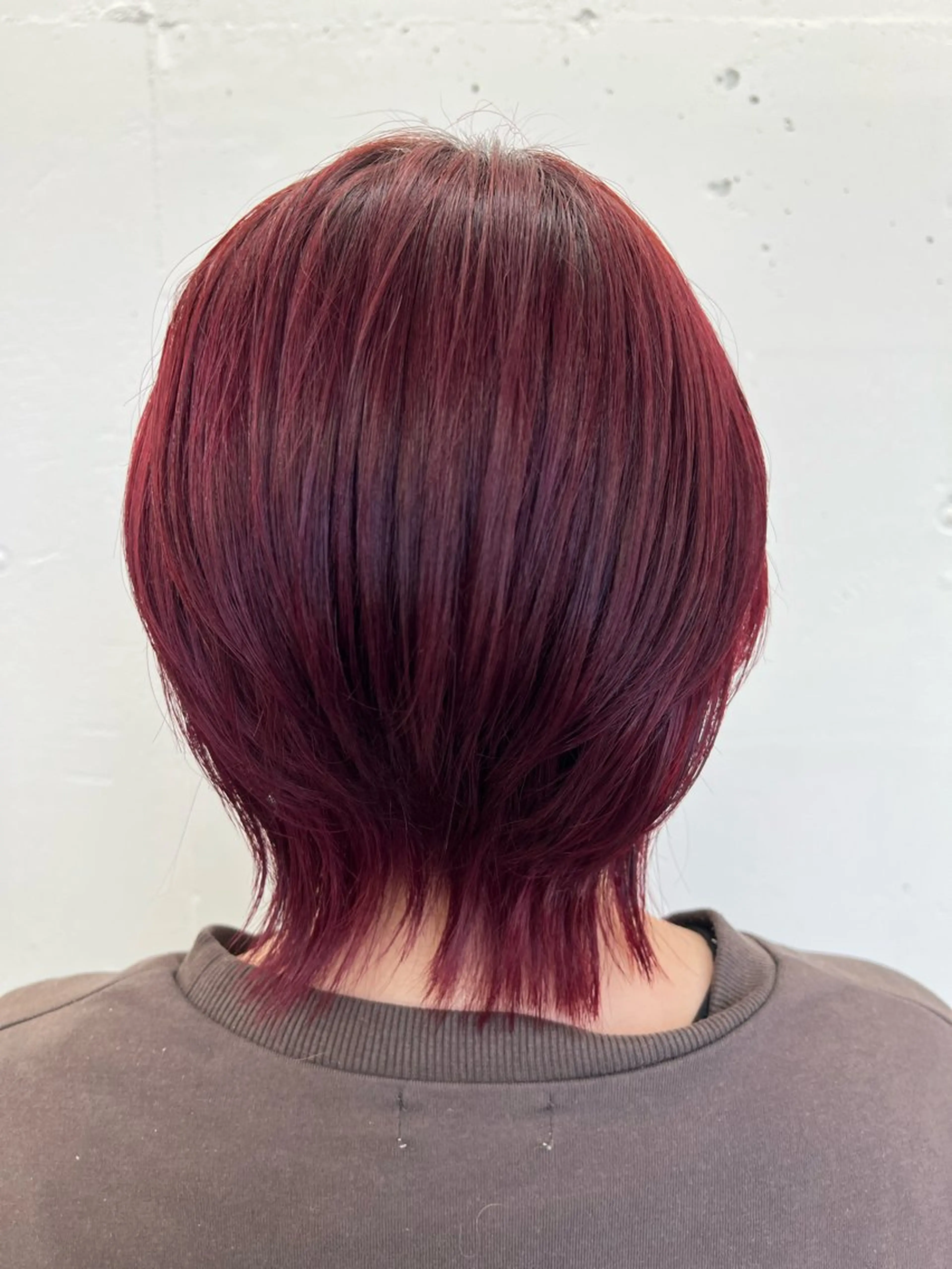 ショート カラー ボルドーカラー レッドカラー ヘアカラー トリートメント あすか JILLSTUDIOのヘアスタイル