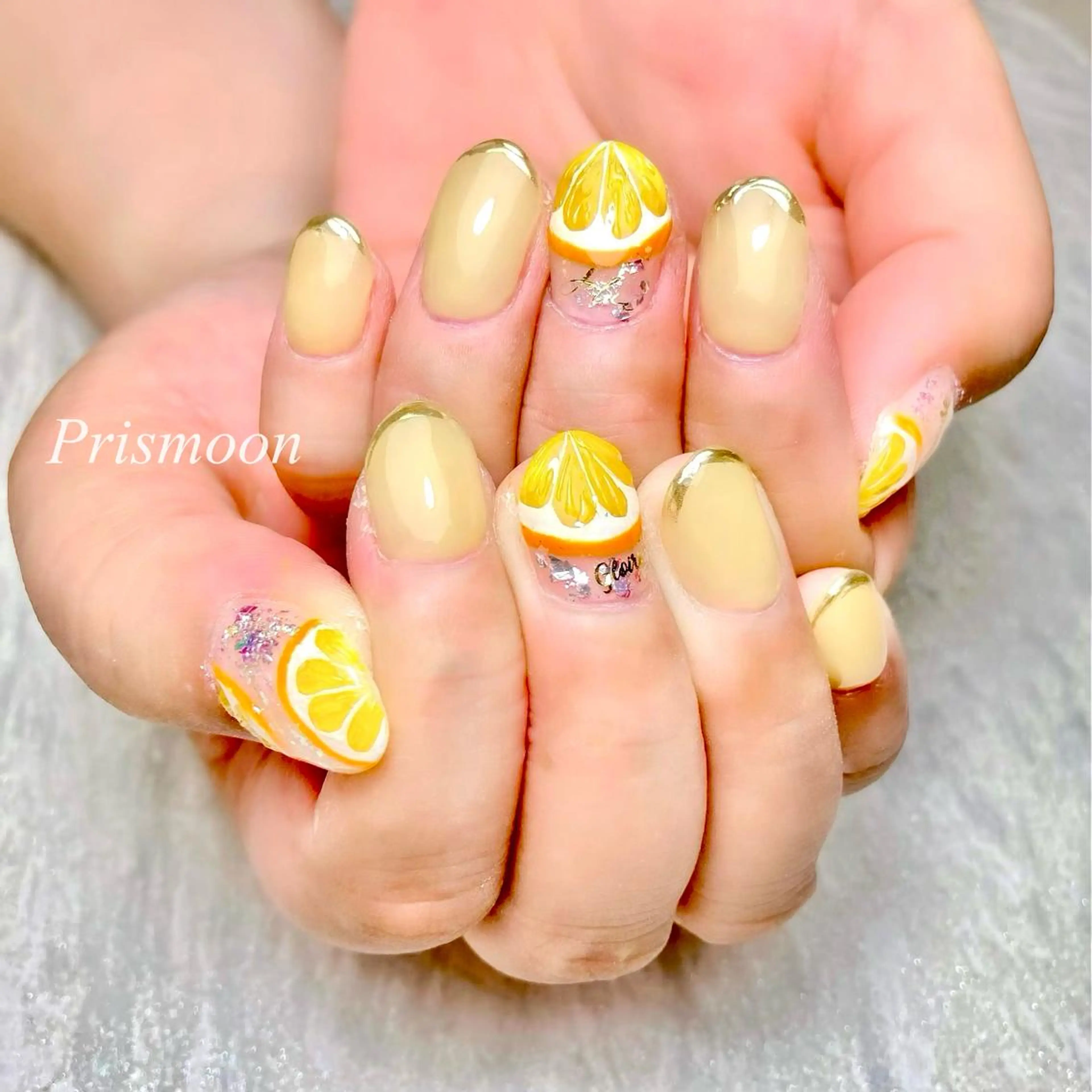 ネイル オレンジ Prismoon  Nail所属・Prismoon Nailのネイルデザイン