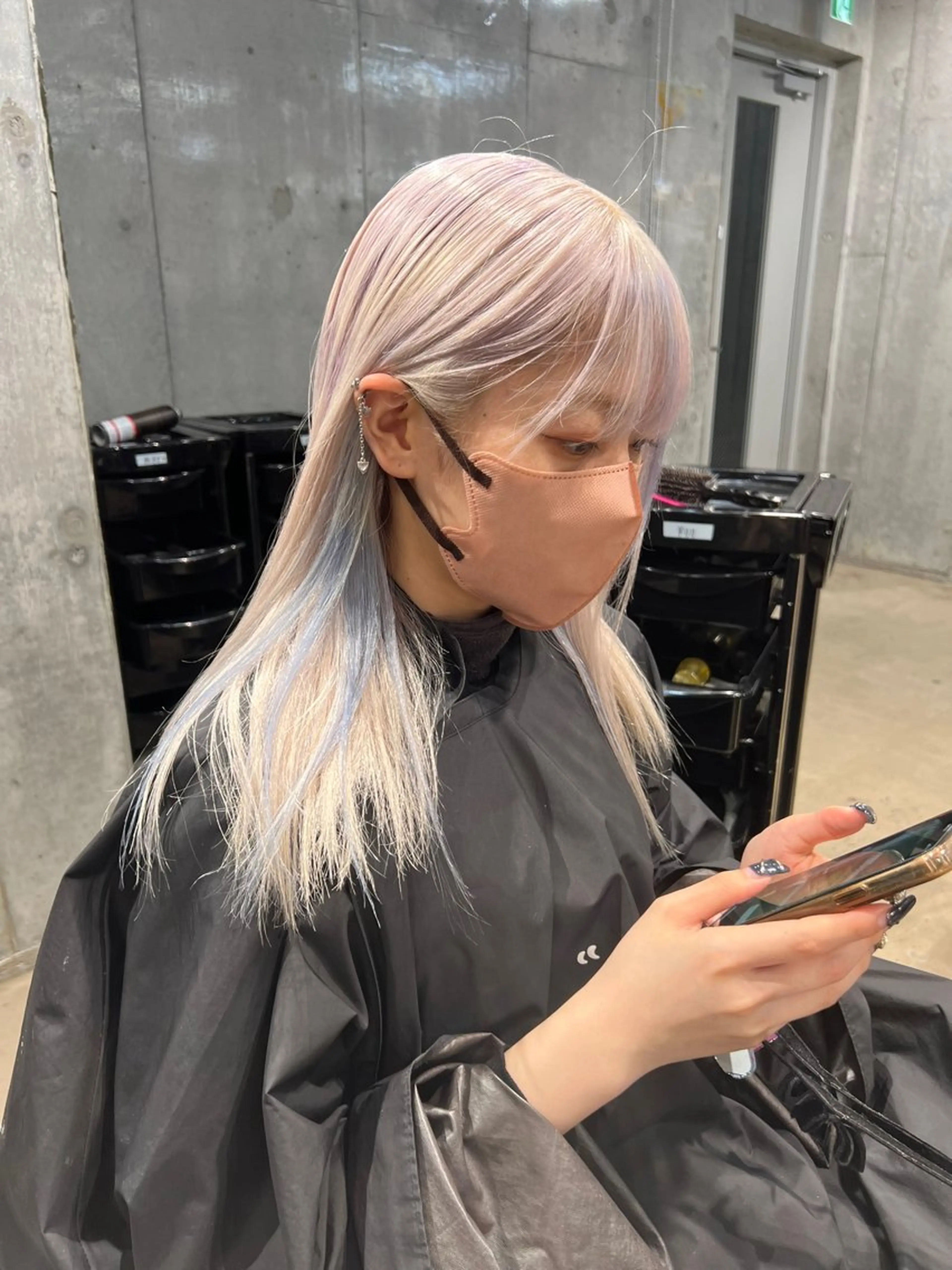 セミロング カラー ブルーカラー ヘアカラー トリートメント 原宿美容師／複雑 履歴修正/きょたのヘアスタイル