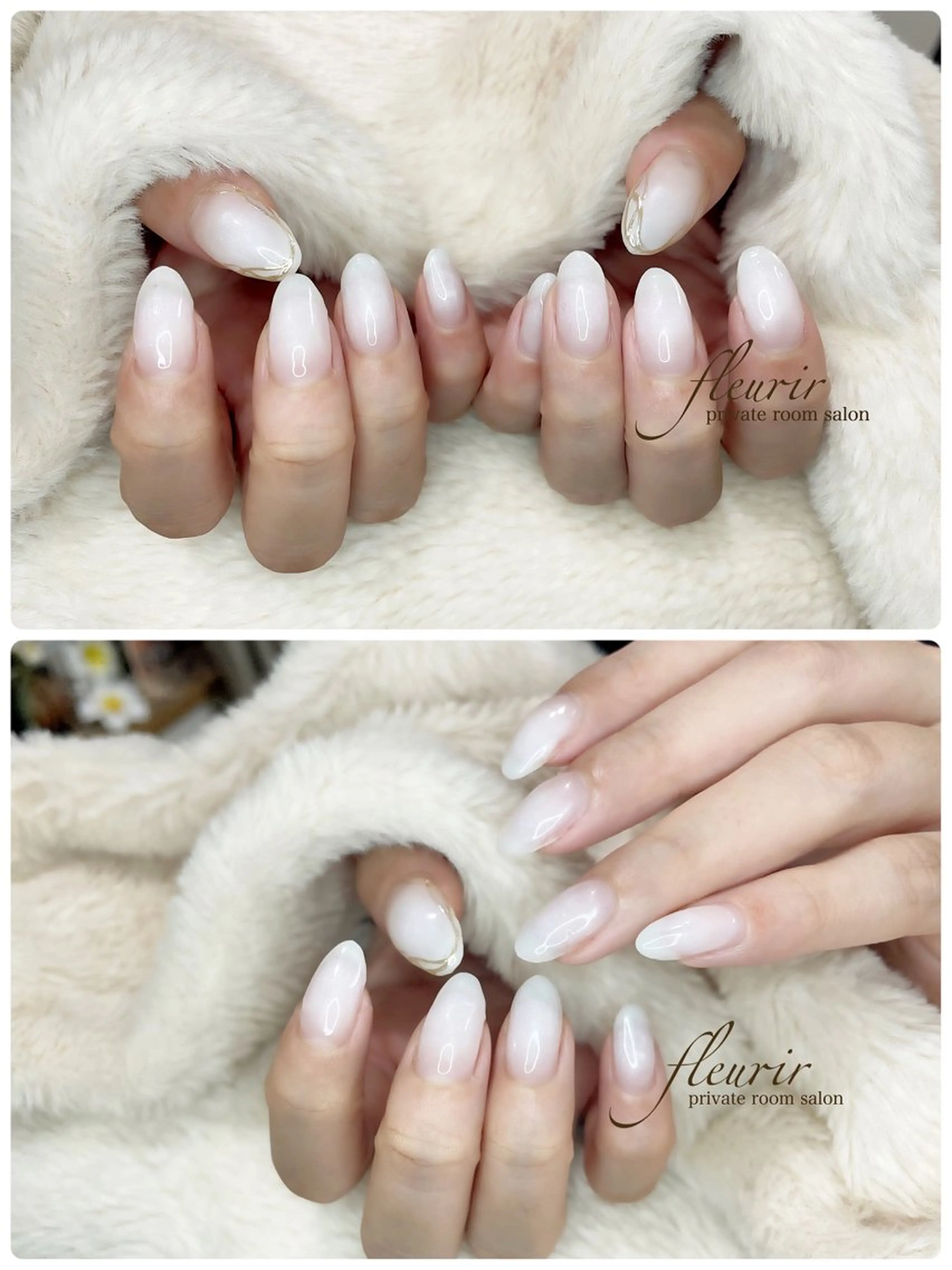 ネイル アートネイル グラデーション ミラーネイル フルリール 【プライベートサロンのネイルデザイン