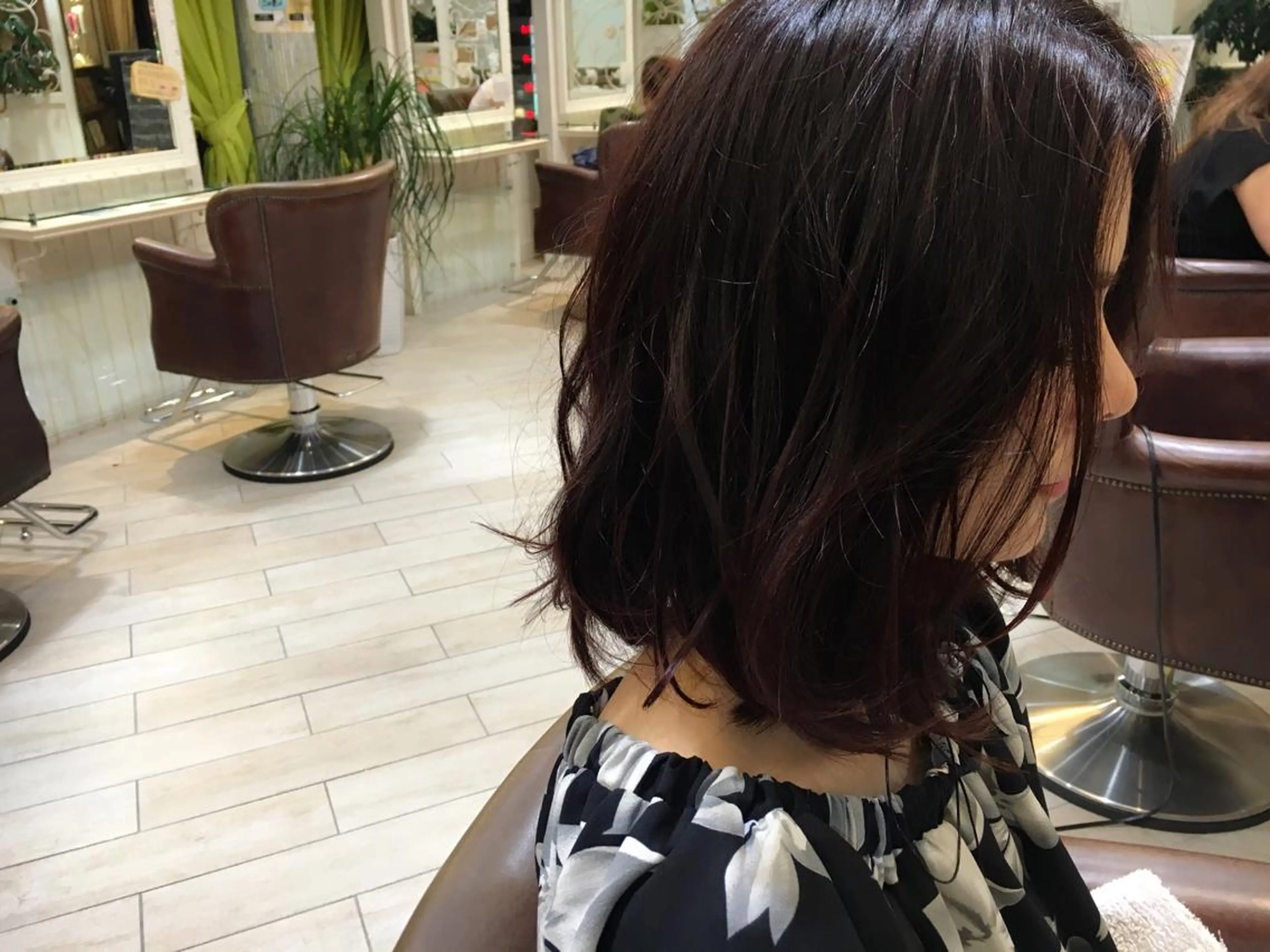 ミディアム セミロング ロング カラー パーマ ロング 江原 彩華のヘアスタイル