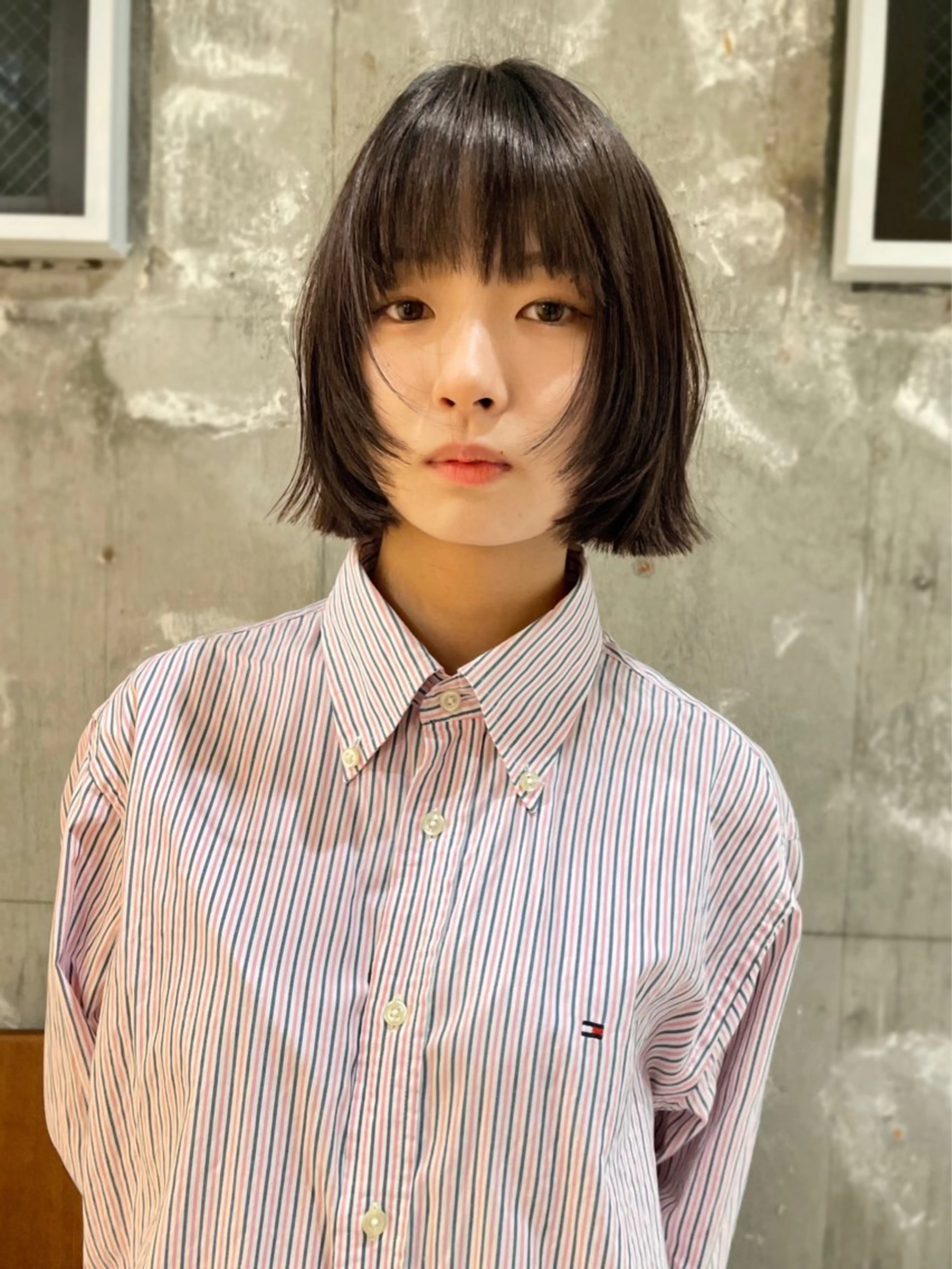 ミディアム カラー ボブ レイヤーカット 森田 博樹のヘアスタイル