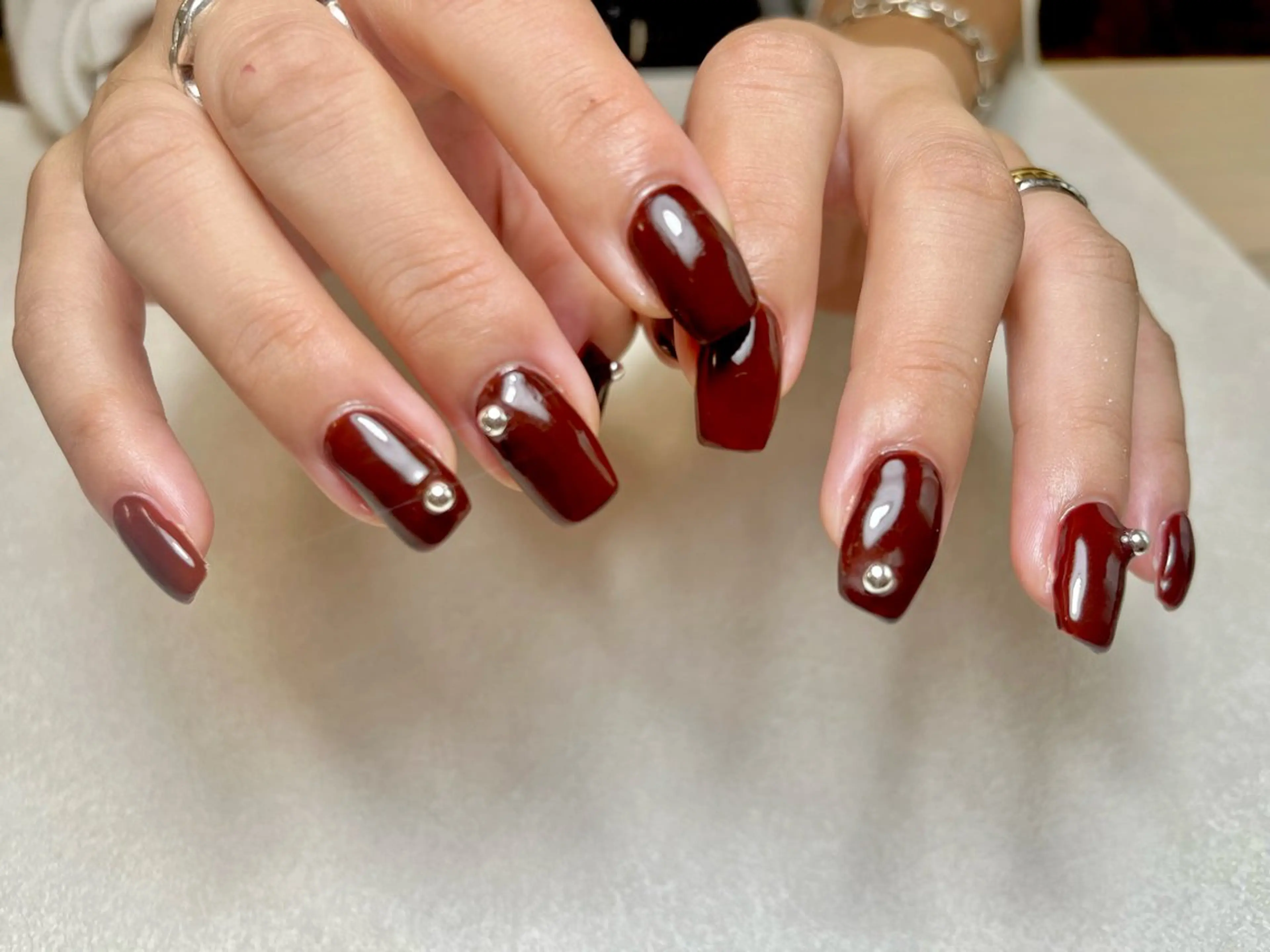 ネイル ブラウン ハンドネイル nail room.のネイルデザイン