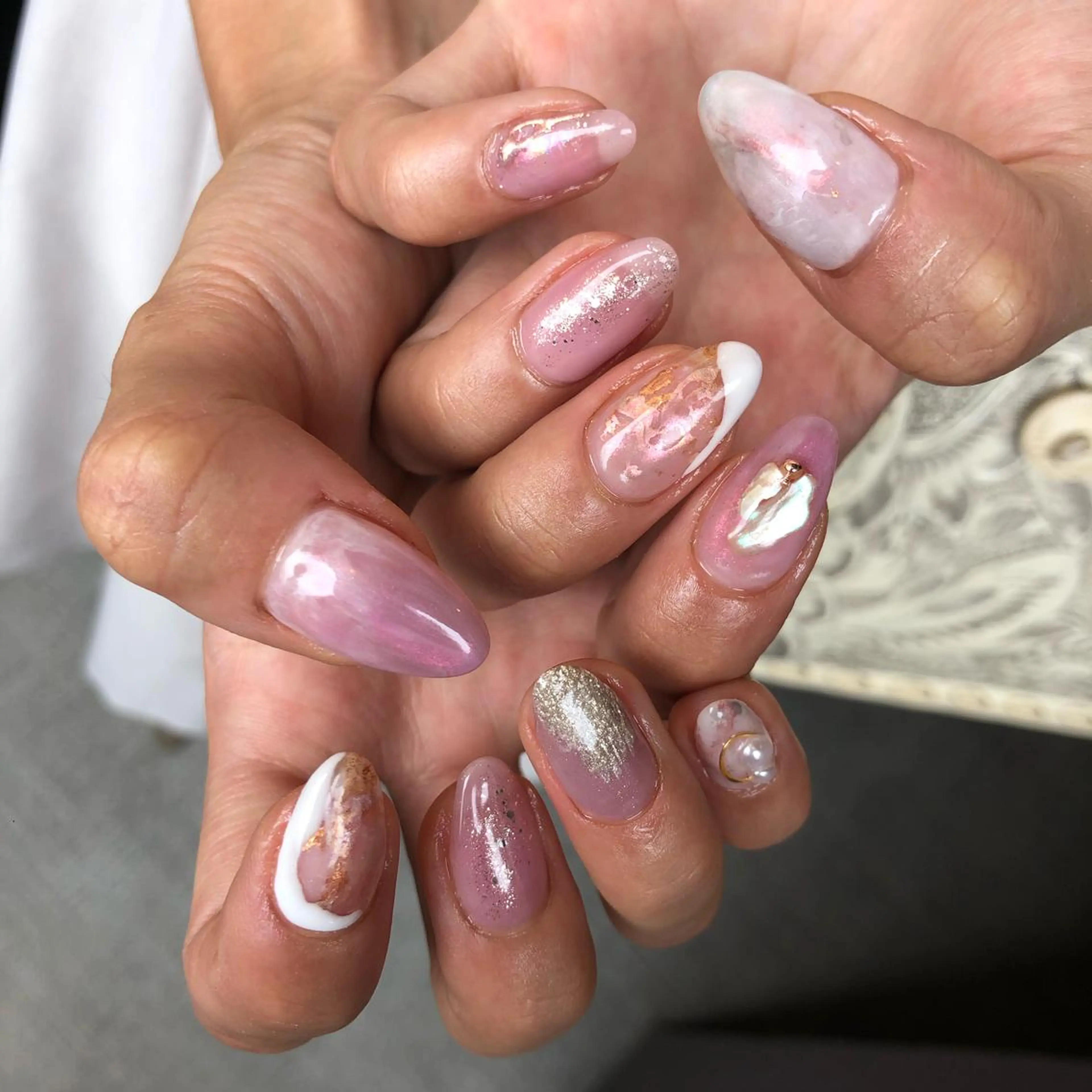 ロング カラー ヘアアレンジ キッズ ネイル マツエク・マツパ 福田 加奈のネイルデザイン