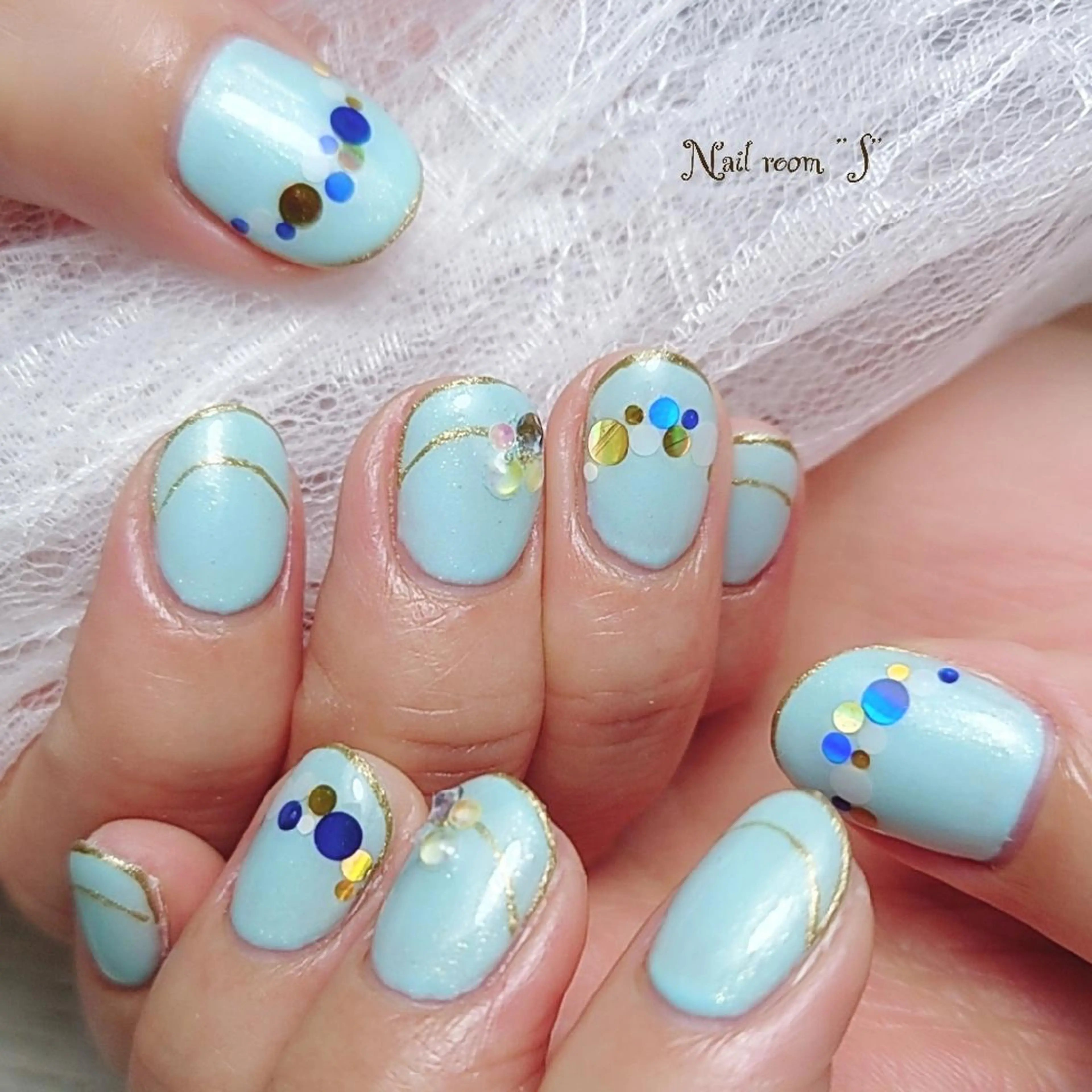 ネイル ドット フレンチネイル Nail room  "S"  SAKAIのネイルデザイン