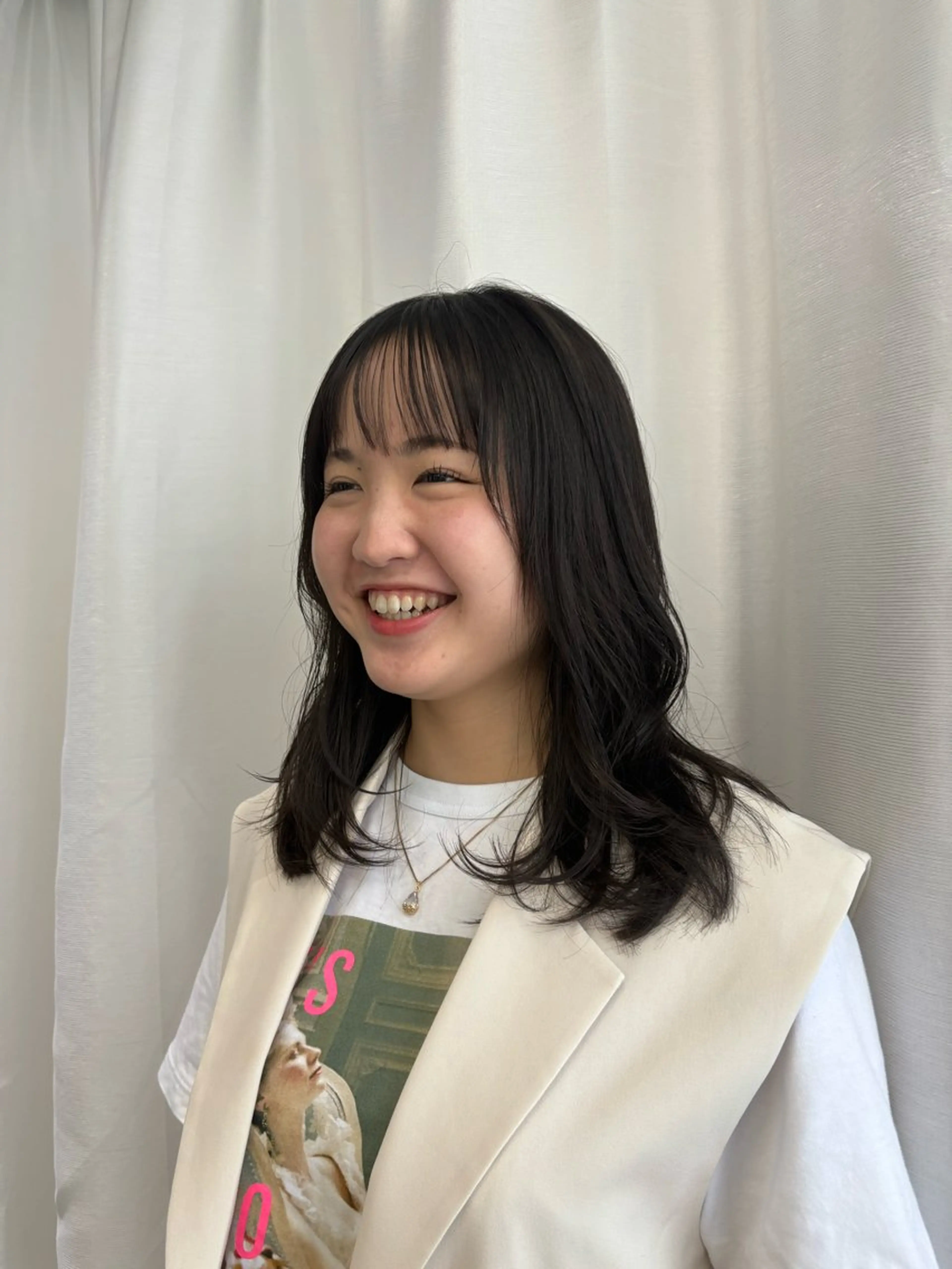 ミディアム パーマ ミディアムパーマ ボブ/ポイントパ ーマ大阪梅田/みなみのヘアスタイル