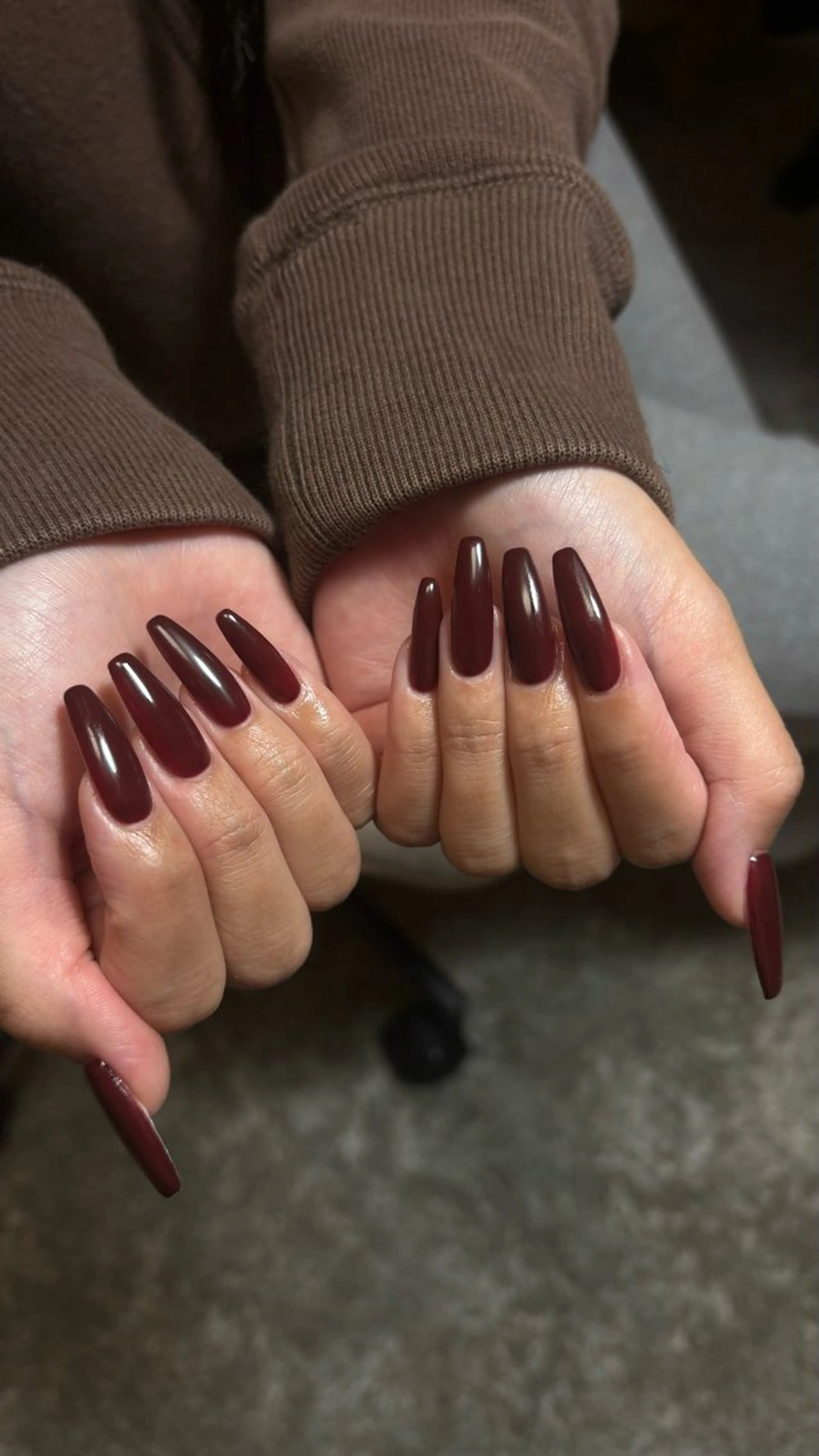 ネイル ボルドー ブラウン ハンドネイル MILL NAILのネイルデザイン