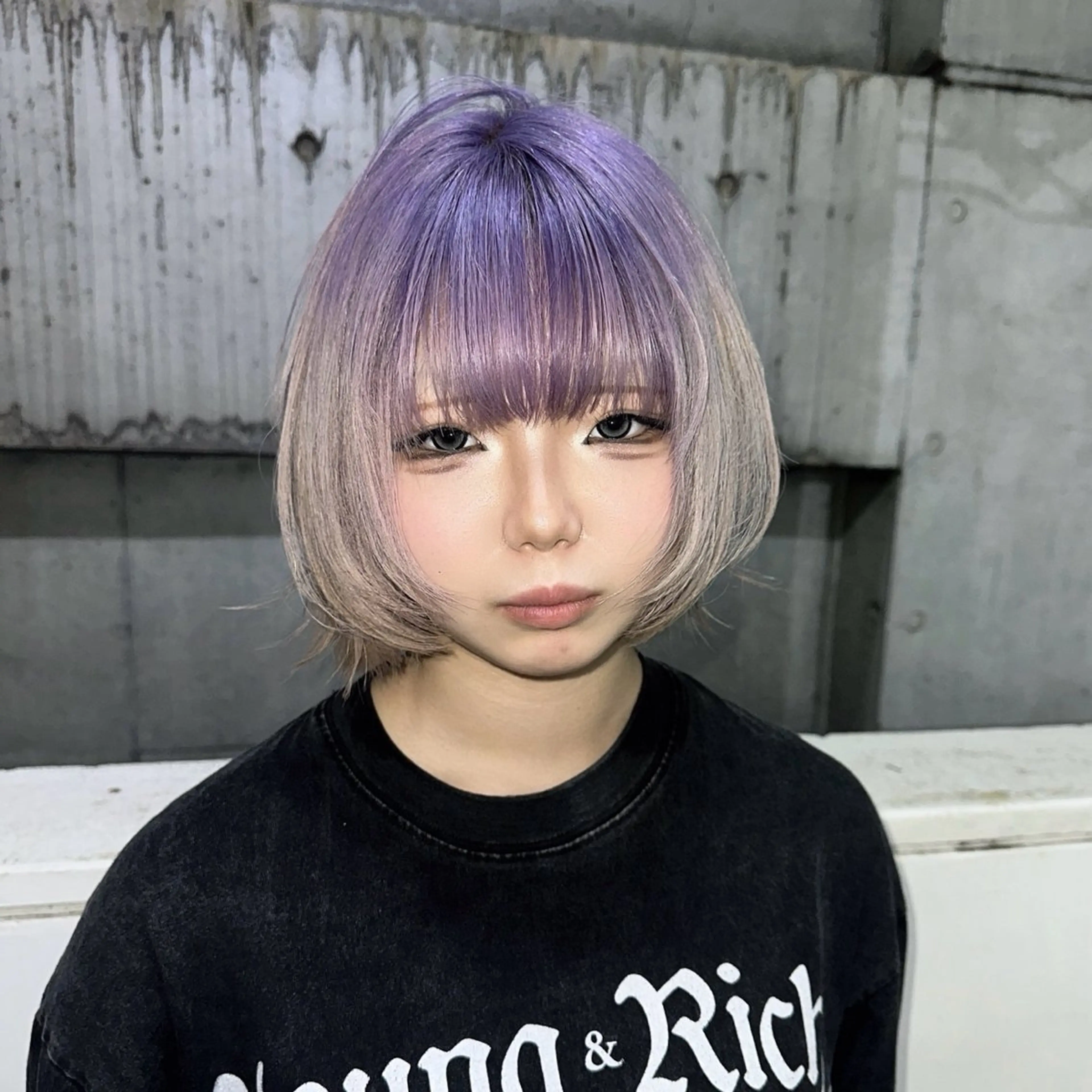 ミディアム カラー ヘアカラー ハイトーン/ウルフ /エクステ/ましろんのヘアスタイル