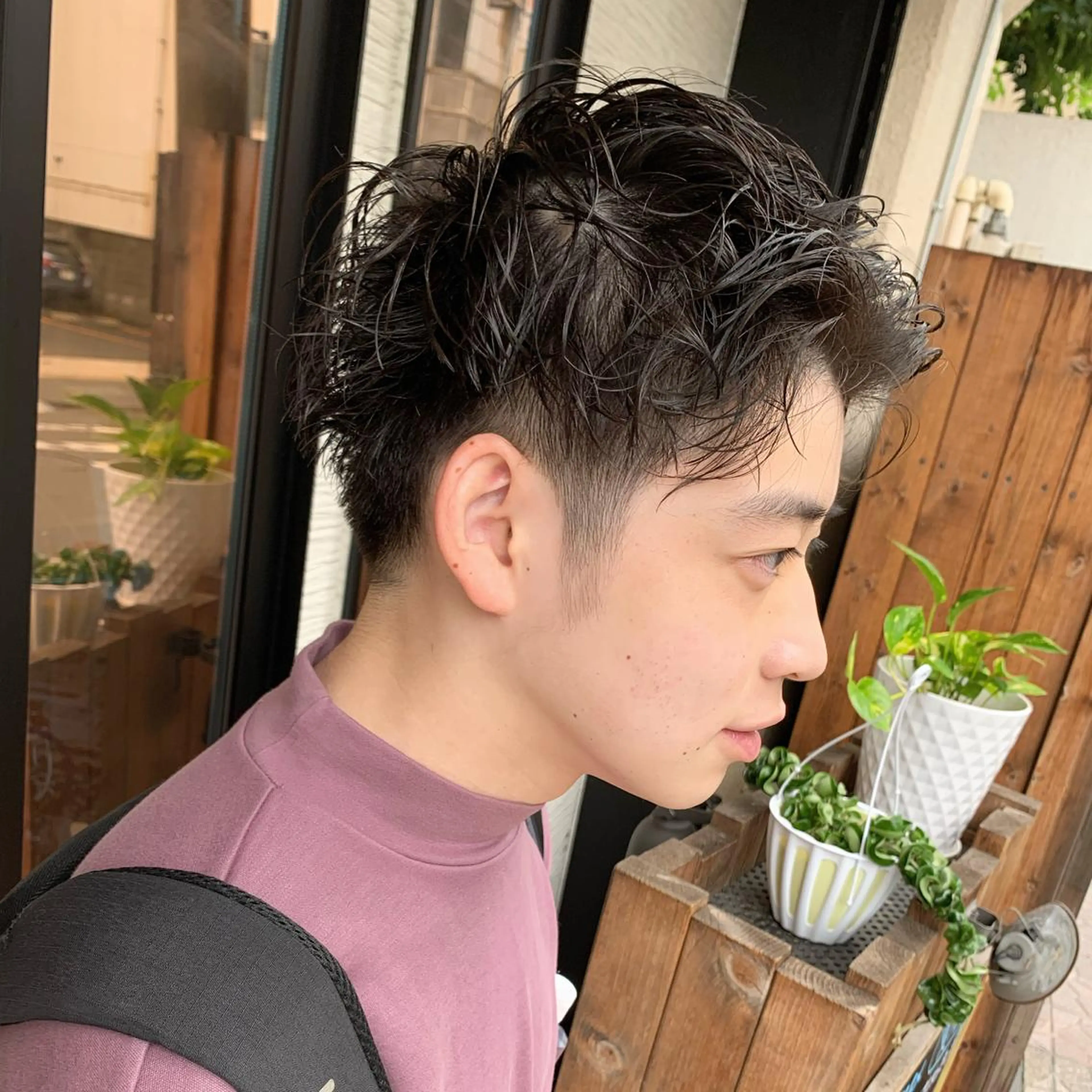 ショート パーマ メンズ メンズパーマ ニュアンスパーマ yoshi (高橋福博)のヘアスタイル