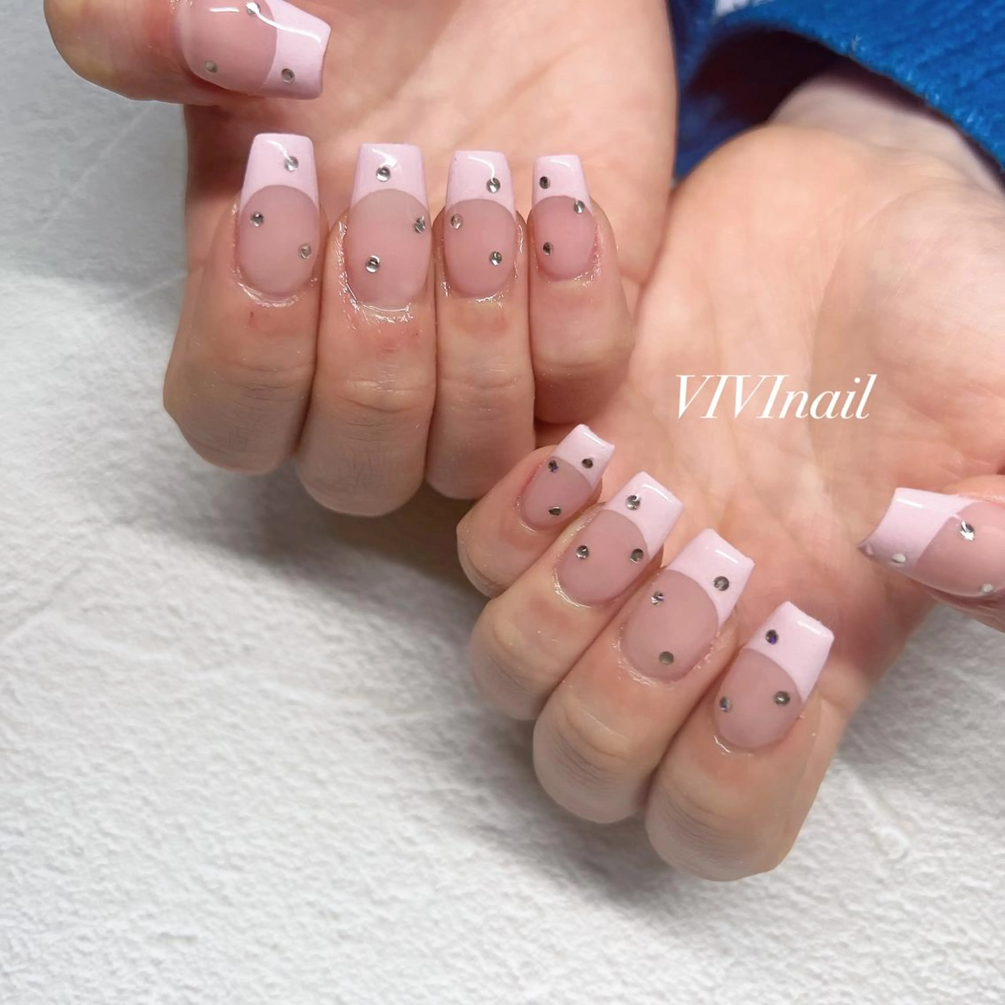 ネイル フレンチネイル パステルネイル ピンク ハンドネイル vivi nailのネイルデザイン
