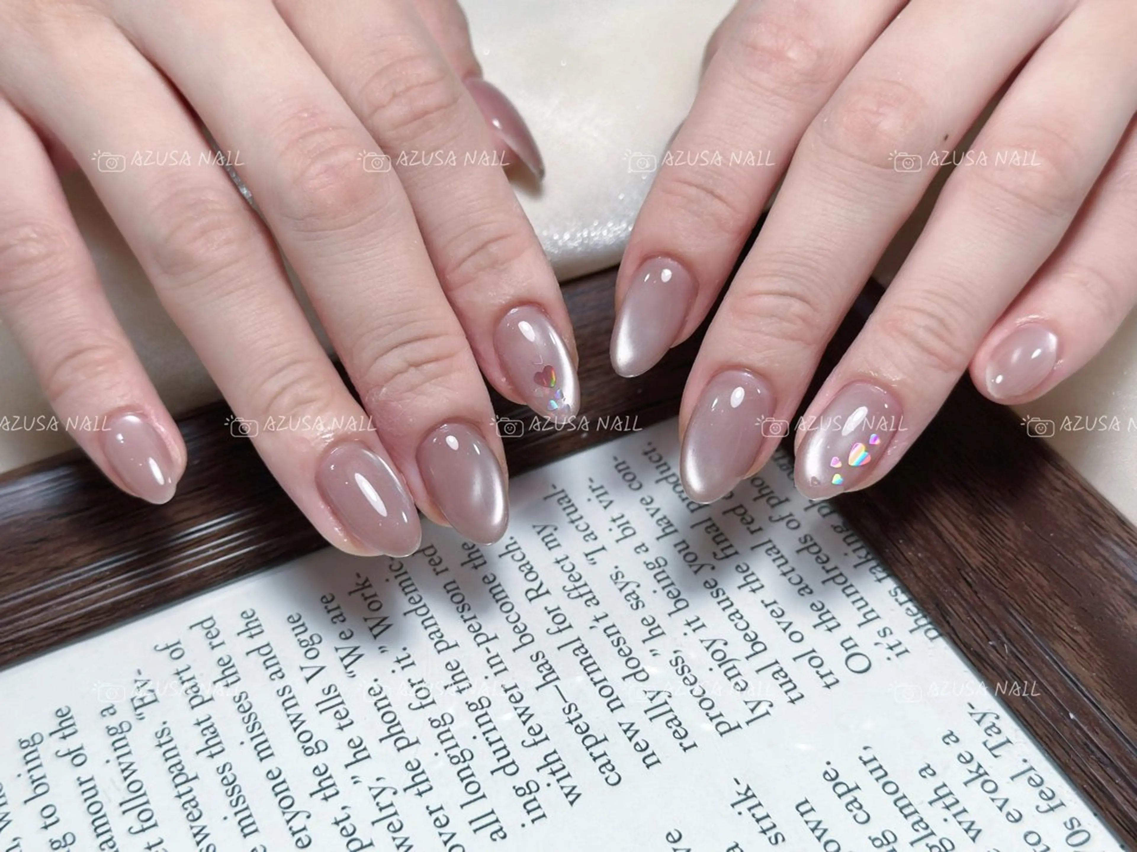 ネイル クリアネイル ハート マグネットネイル ハンドネイル 🧸自宅ネイル あずさのネイルデザイン