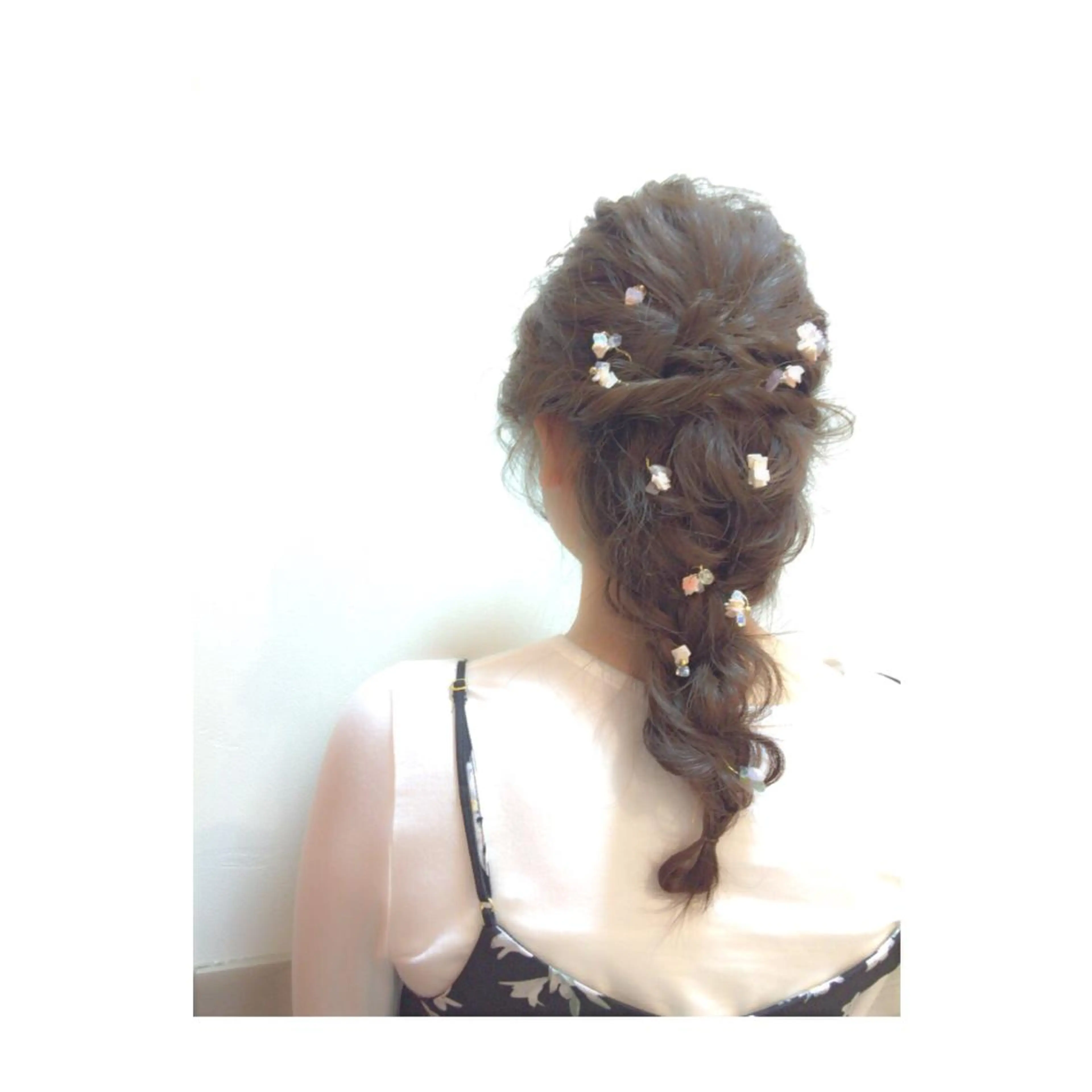 ロング ヘアアレンジ アッシュ 浴衣 山下 直人のヘアスタイル