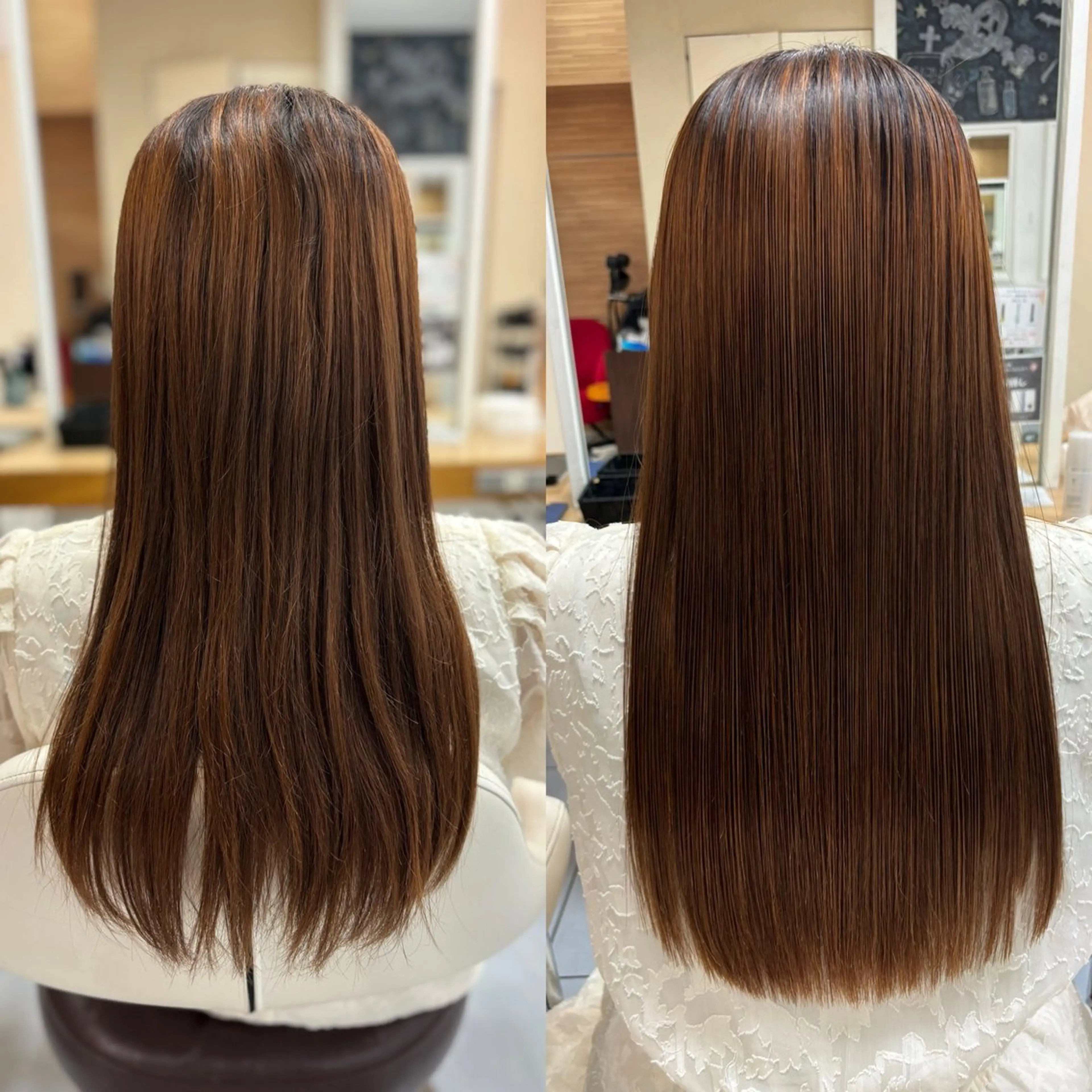 ロング パーマ 縮毛矯正 トリートメント 髪質改善🍏縮毛矯正 /ブリーチ矯正岡部のヘアスタイル