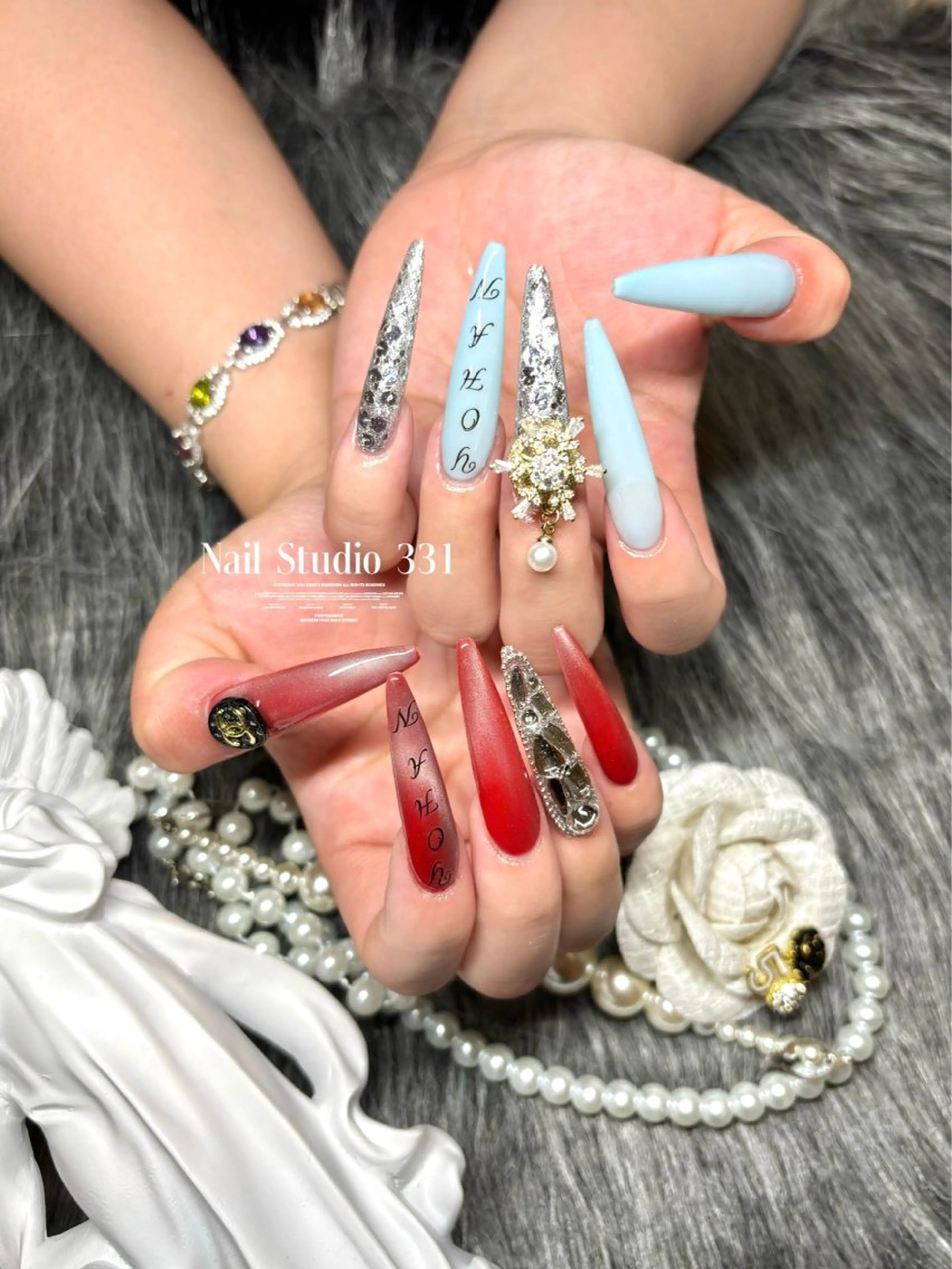 ネイル ロングネイル ワンホンネイル ハンドネイル Nail Studio 331のネイルデザイン