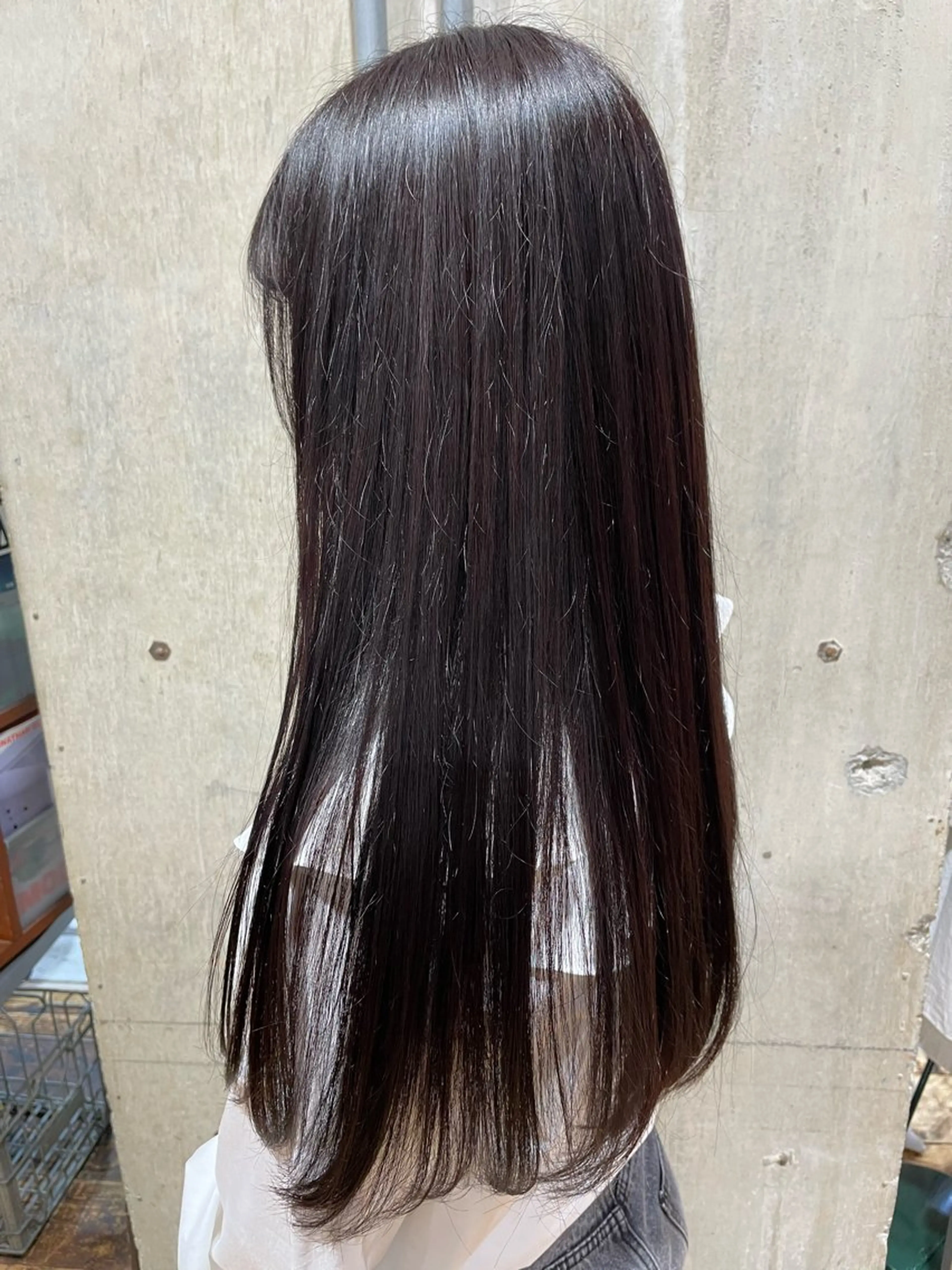 ロング カラー ボルドーカラー ワタナベ アオイのヘアスタイル