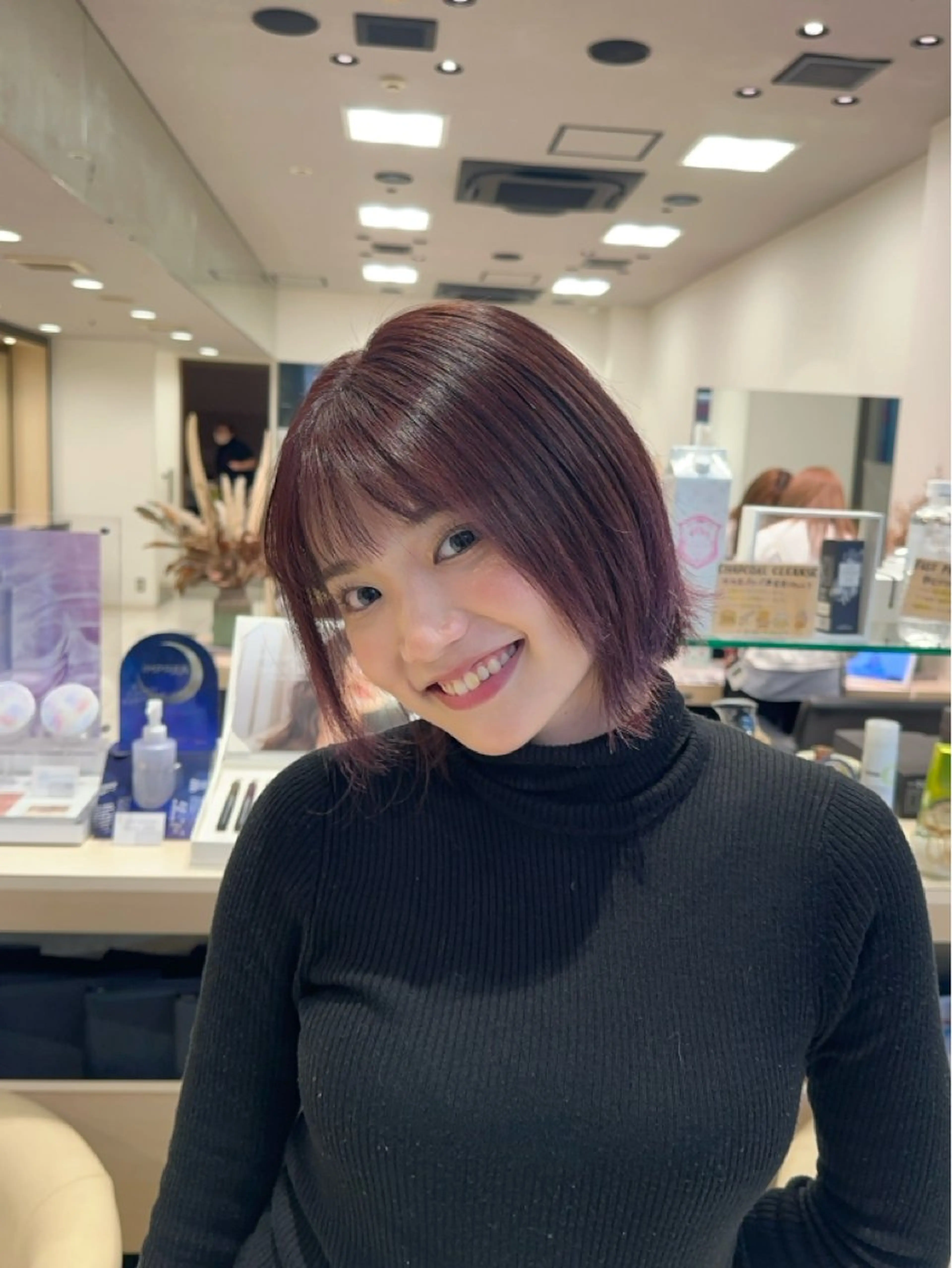 ミディアム ヘアカラー クロスパーマ/うる艶 カラー/Kurumiのヘアスタイル