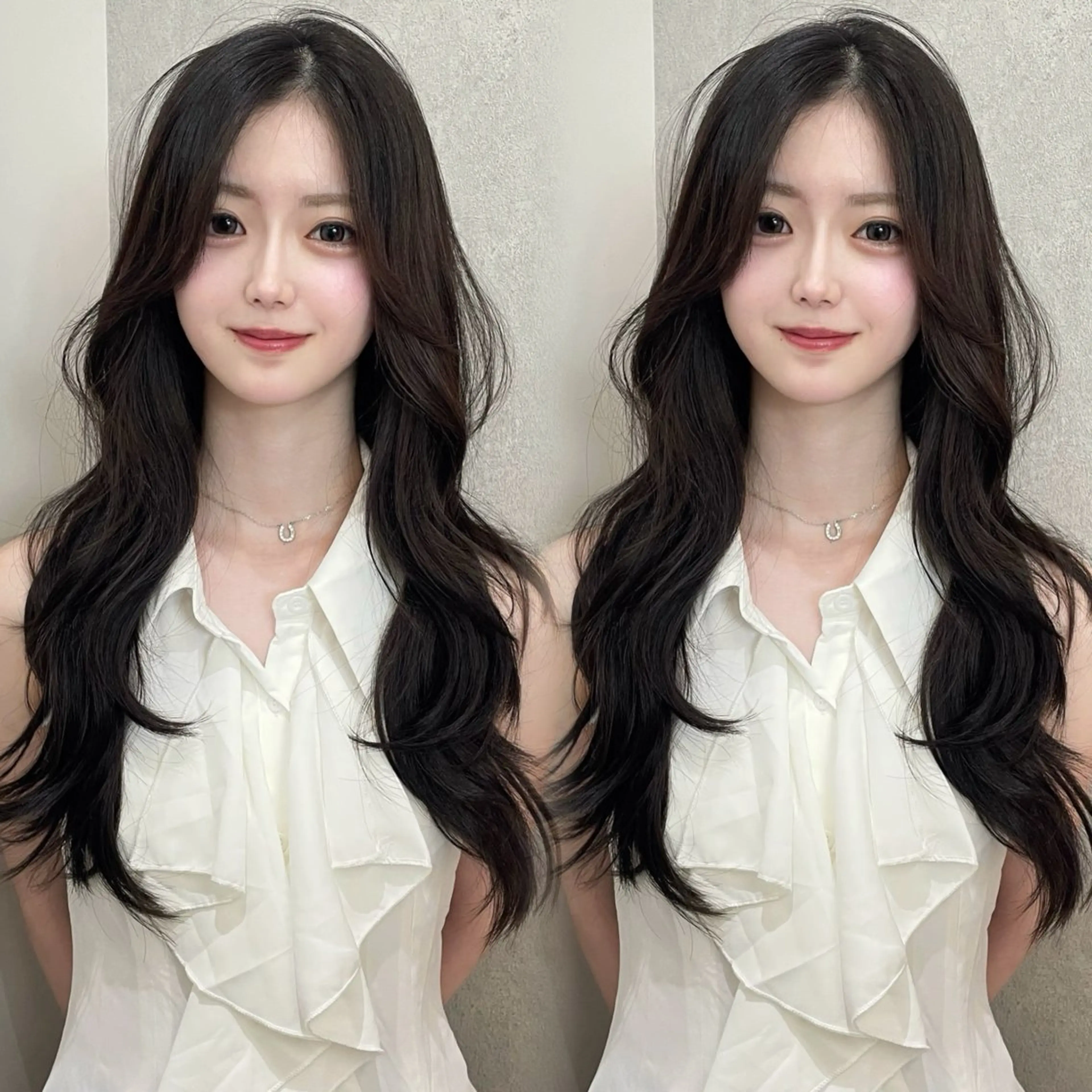 ロング ハッシュカット カット トリートメント 韓国ハッシュカット✨ レイヤーカット🍒のヘアスタイル
