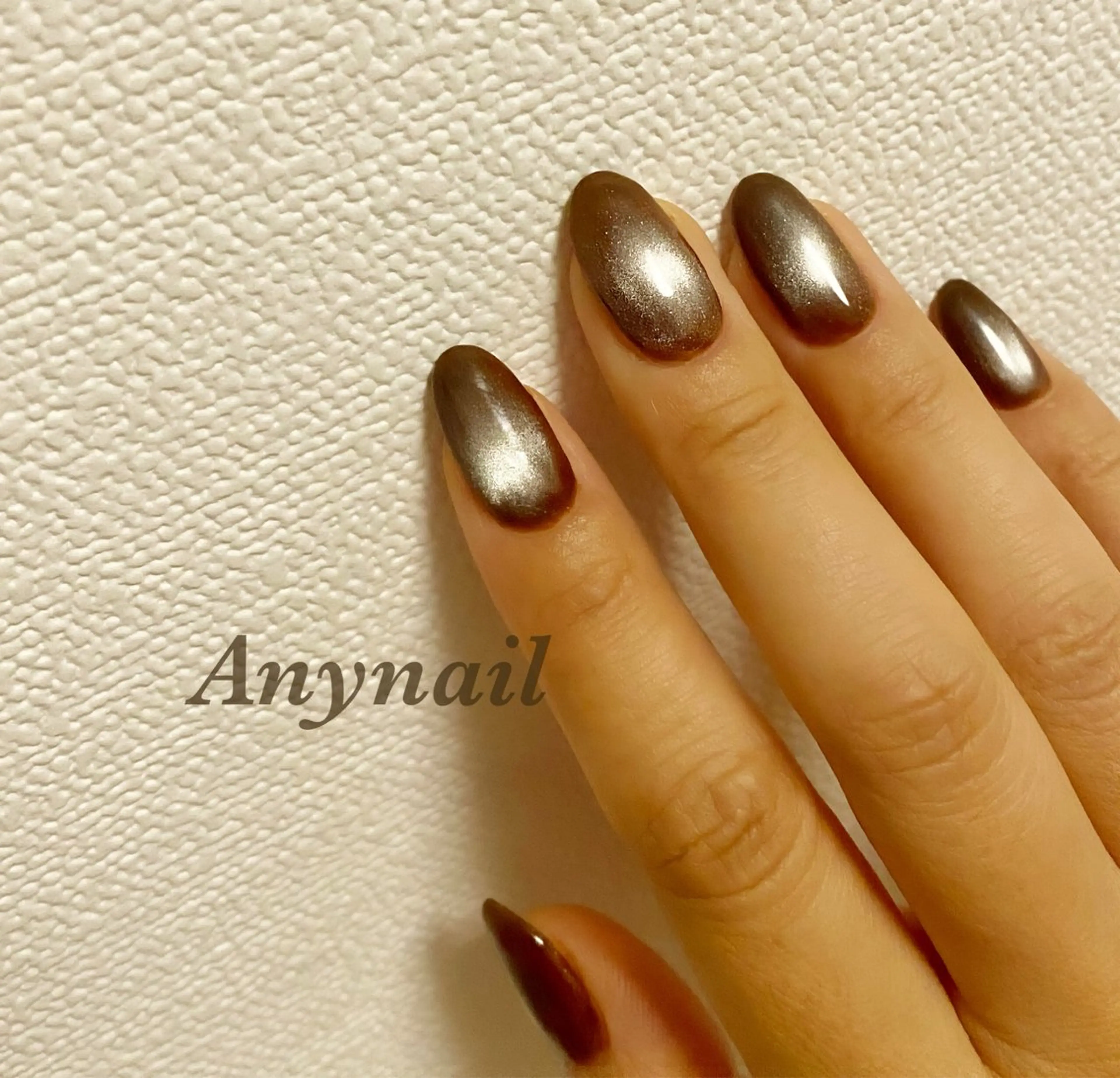 ネイル ブルー ブラウン ジェルネイル マグネットネイル ハンドネイル 岩澤 恵子のネイルデザイン