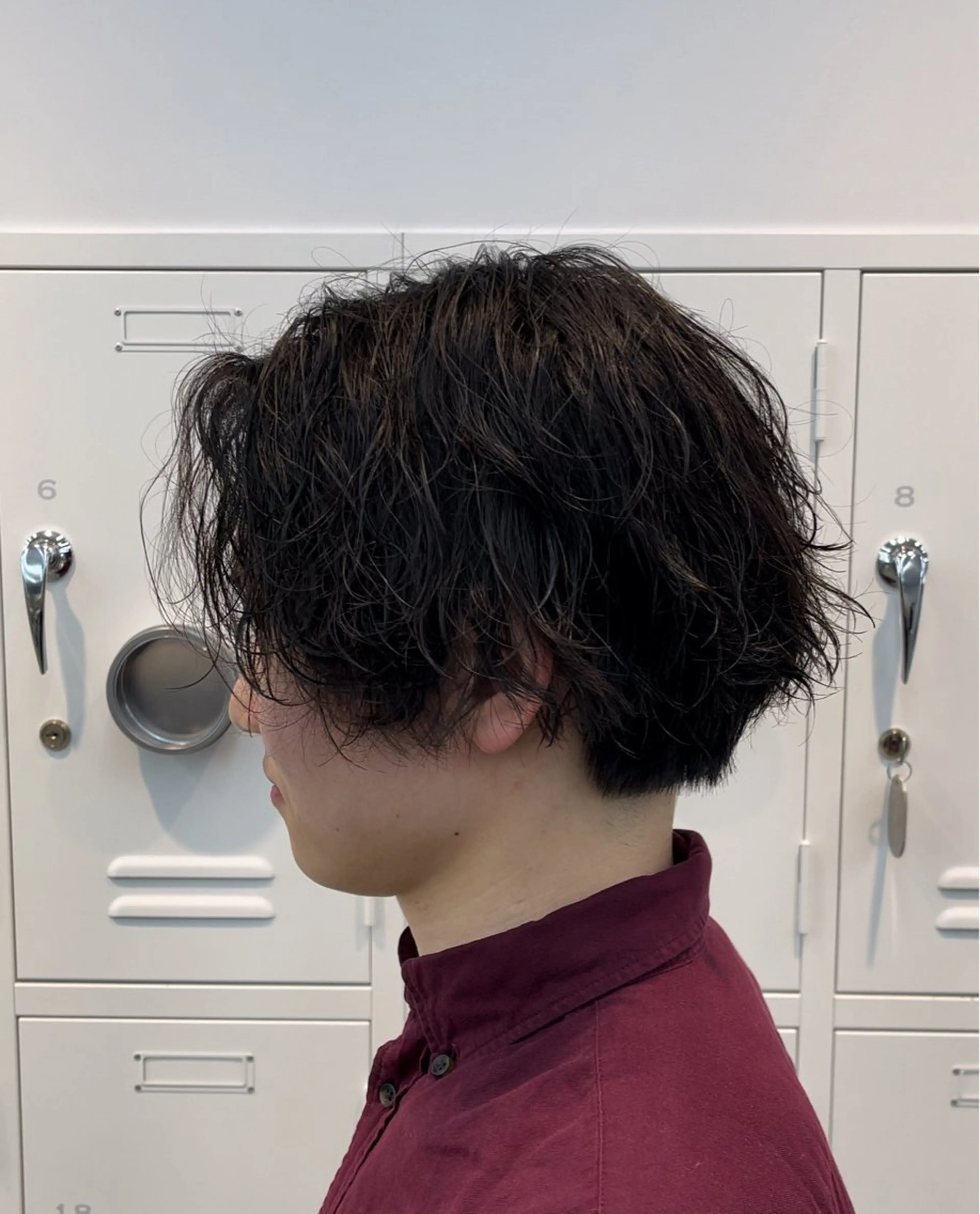 ショート カラー パーマ メンズ キッズ メンズパーマ 波巻きパーマ メンズパーマ｜波 巻き｜栄💗haruのヘアスタイル